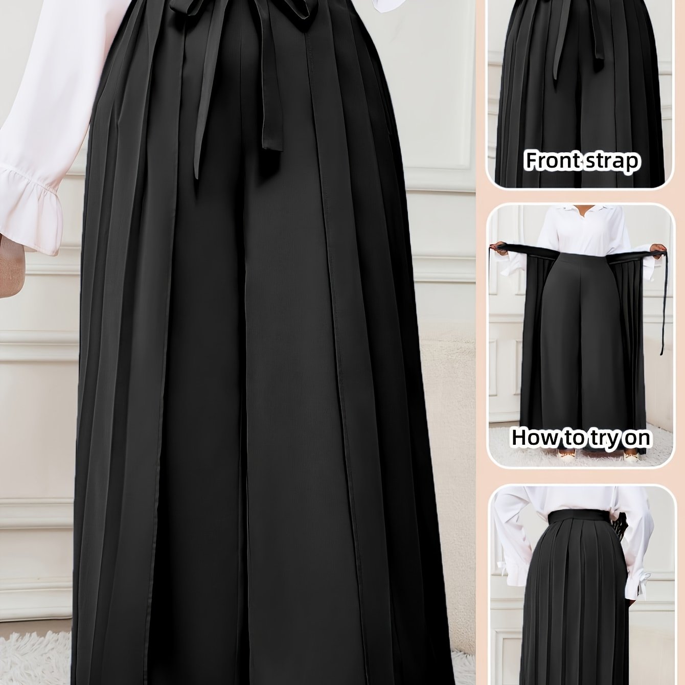 E-shop Plus Size - Plus Size - Elegante Faltenhose für Damen in großen Größen, Herbst, Winter, Herbstmode für Damen, Winterbekleidung