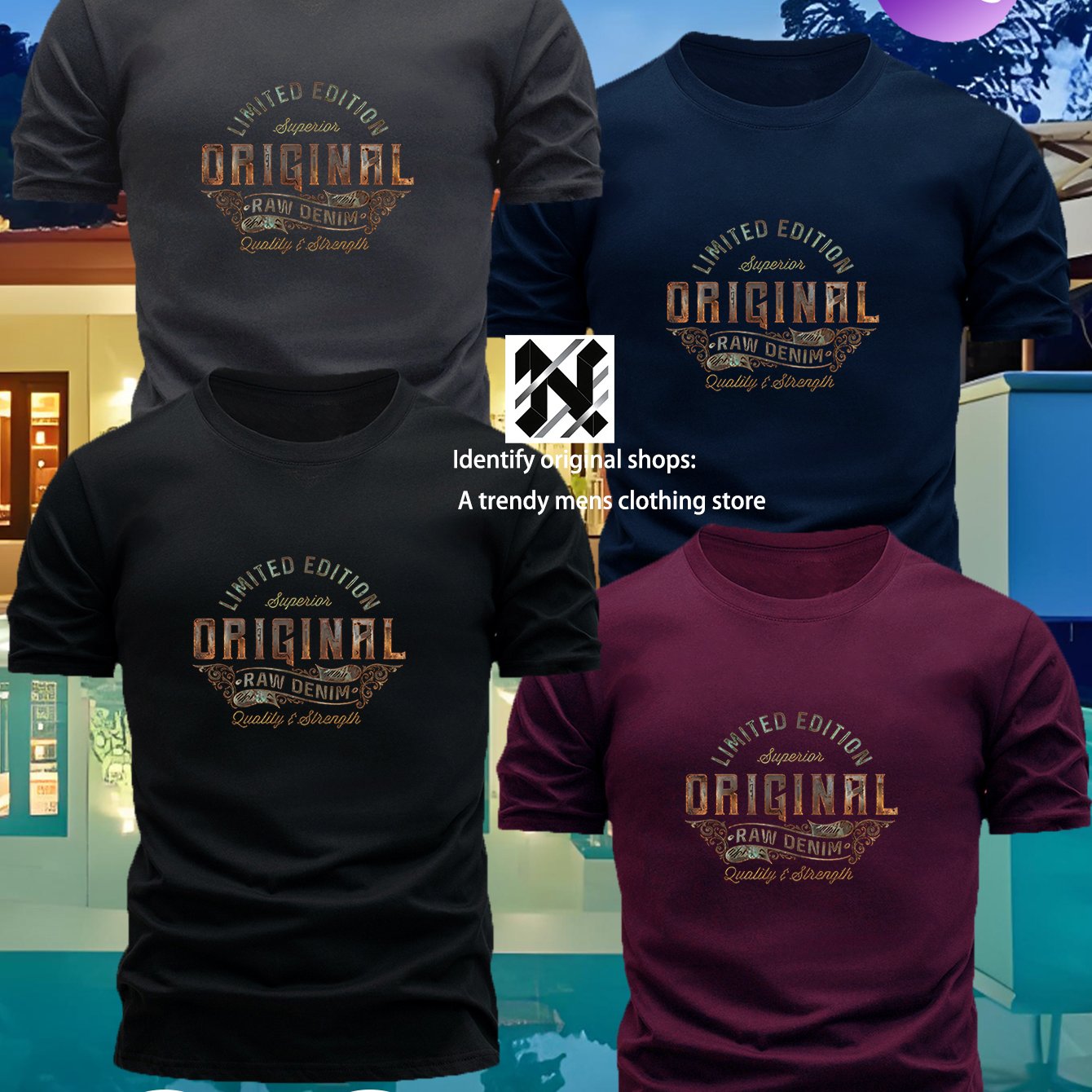 TEMU 4pcs Men's Fashion Short-sleeve T-shirts, From Fabric For Comfortable And Breathable Wear, Ideal For Daily Casual And Outdoor Activities. Each