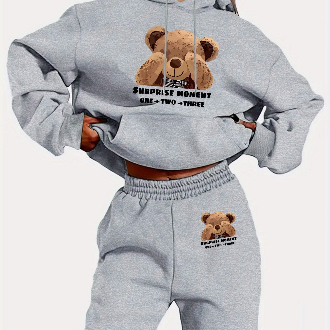 TEMU Graphic Print 2 Piece Set, Hoodie & Pants, Women's Clothing