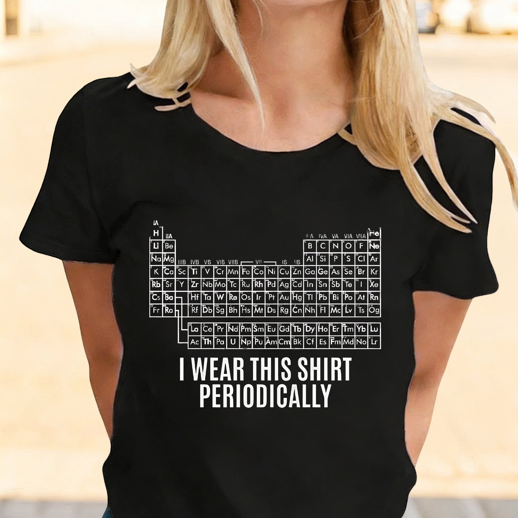 TEMU Womens Crew Neck T Shirt, Science Periodic Table Graphic Loose Fit Tee, Funny Chemistry Slogan Print Tops For Daily Wear, Soft Breathable Casual
