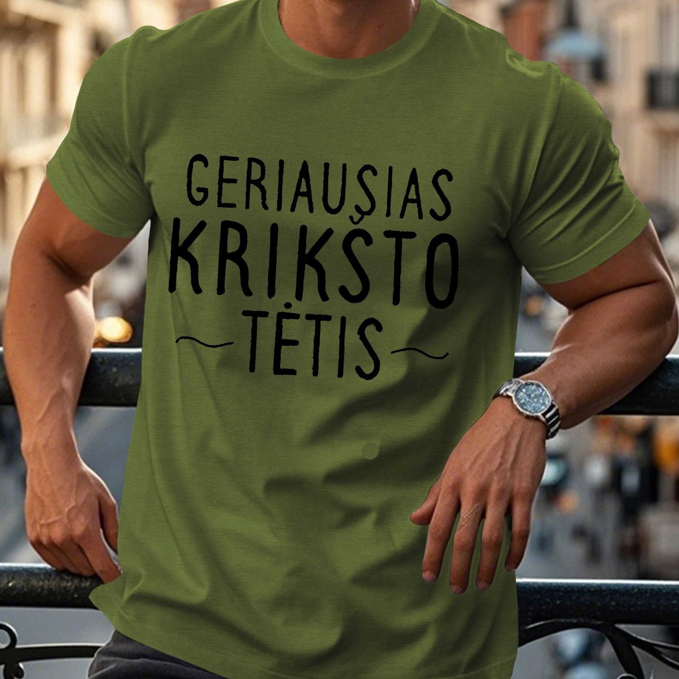 TEMU Funny Lithuanian Best Men's Short Sleeve T-shirt Summer T-shirt Top