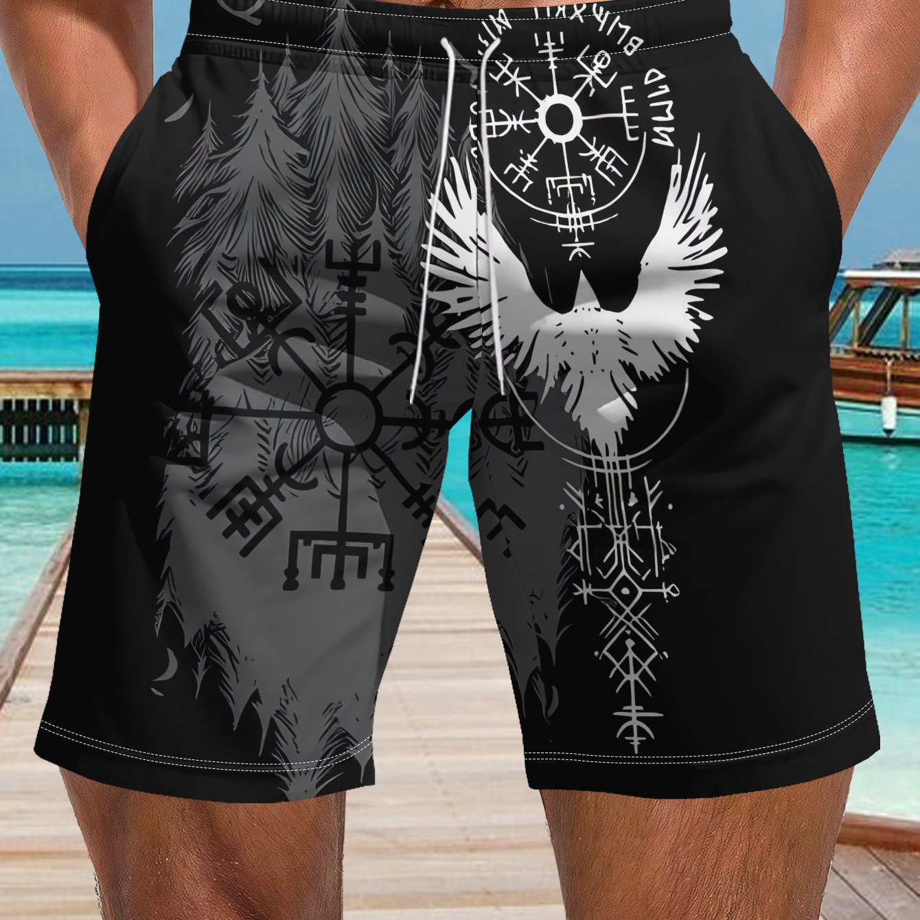 TEMU Printed Design Not Textured/embroidered/sequins Not Jean The Print Men's Casual Fashion Sports Beach Shorts Men's Swim Trunks Lightweight Beach