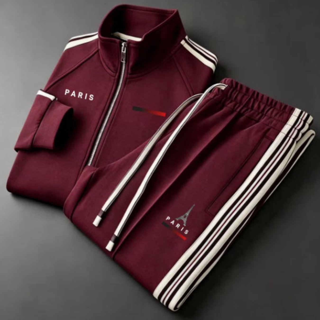 Men's Style Casual Trendy Paris Graphic 2pcs Tracksuit Outfit Sportswear For Adult Men Daily Wear Holiday Gift