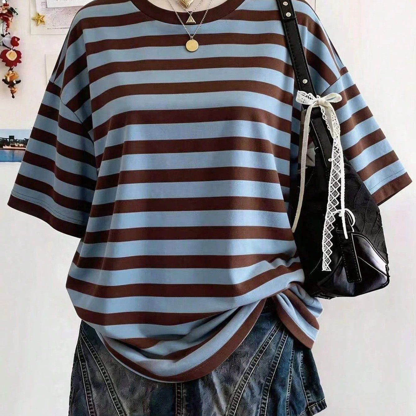 TEMU European And American Women's Trendy Simple Versatile Short-sleeved Top
