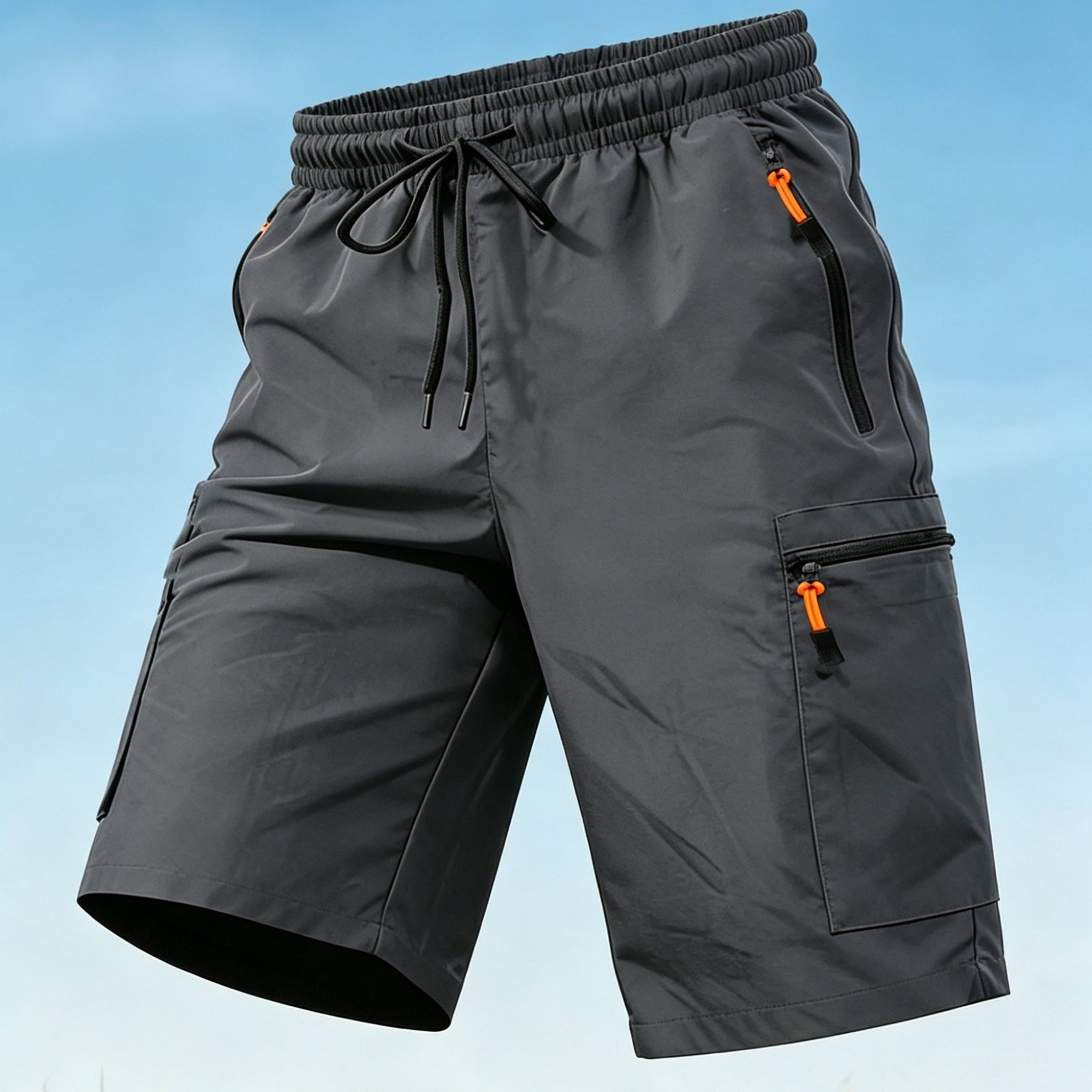 TEMU Pantalones cortos cargo informales de ajuste holgado para hombre | Cintura elástica con cordón, tela duradera no elástica lavable a máquina,