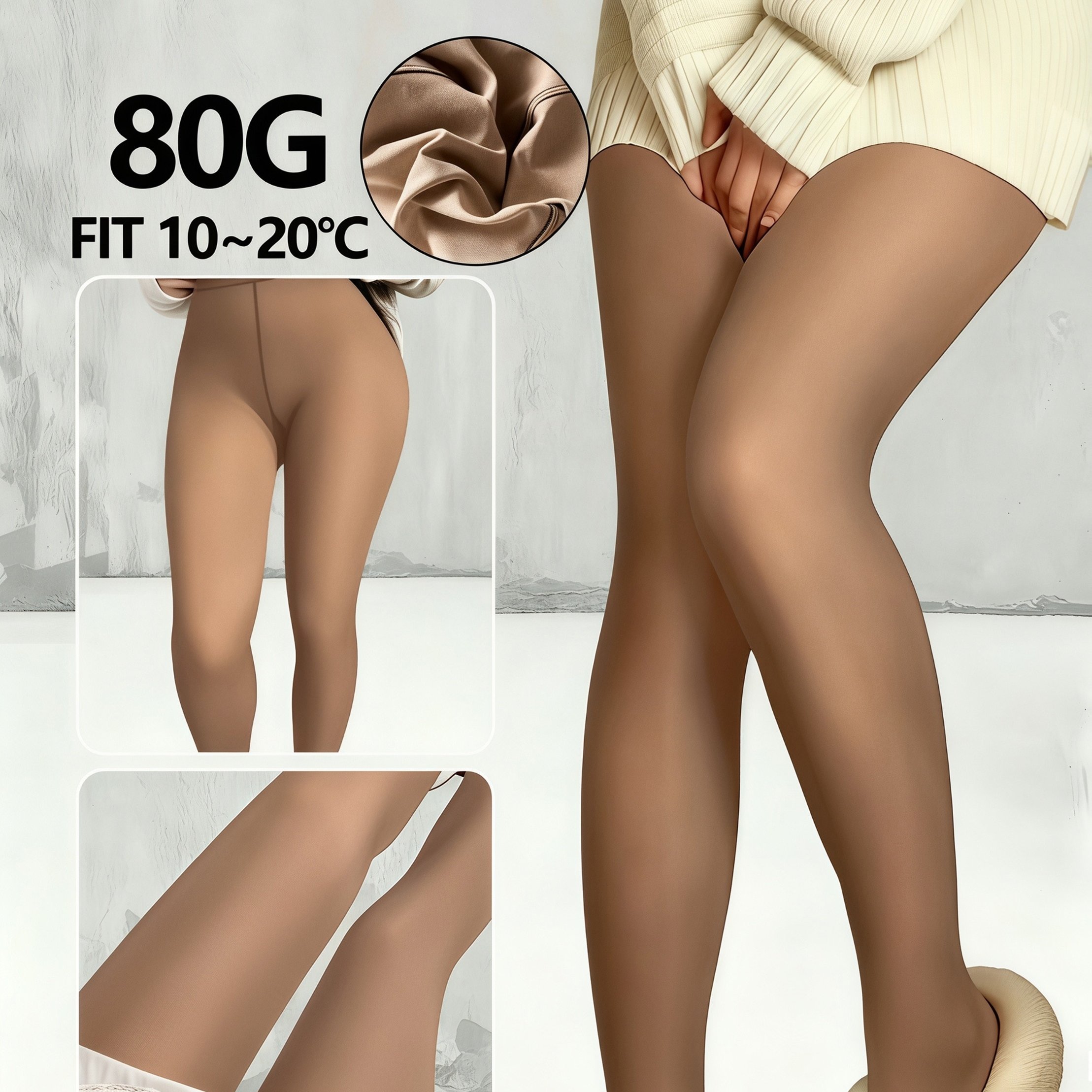 TEMU Women's Fashion Home Clothes, Equipped With 80g Tulle- For Women, Light And Fit Leggings, Solid Color Leggings In Autumn Winter, Leg- Effect,