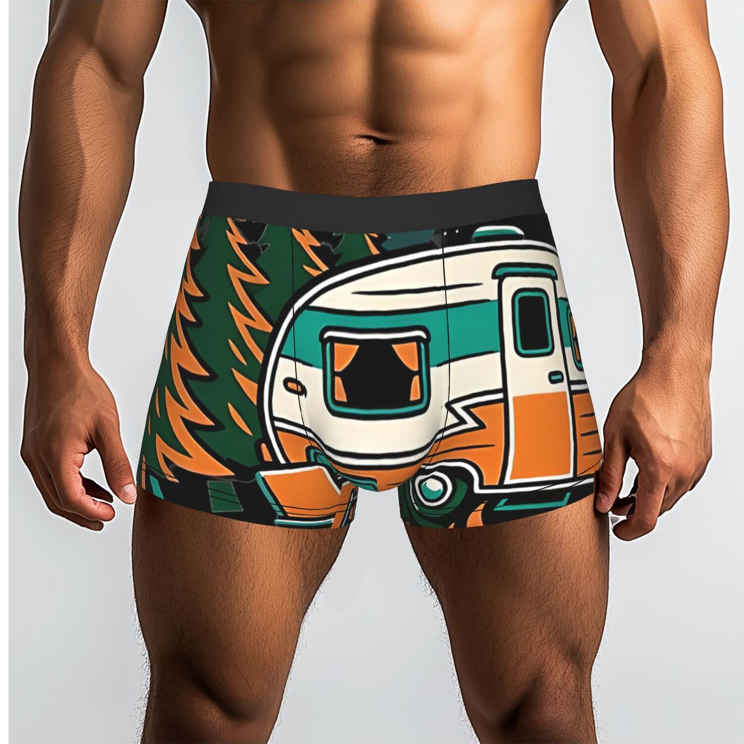 TEMU 1pc Hiking Nature My Camping Underpants Breathbale Panties For Man Underwear Shorts Boxer Briefs