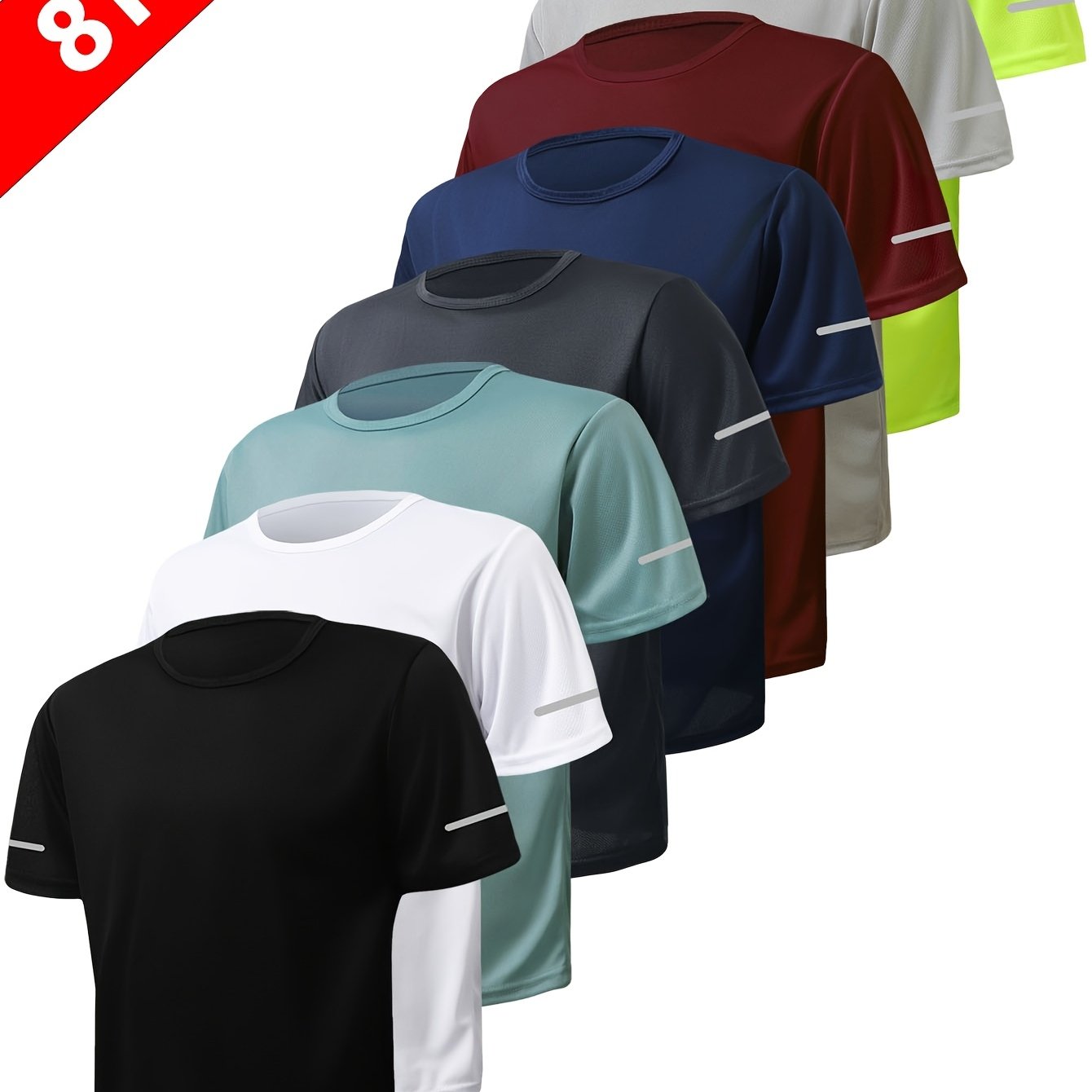 TEMU 0xl-8xl8 Mixed Color Plus Solid Color Short Sleeved T-shirts, Lightweight And Comfortable, Suitable For Exercise, Breathable, Moisture Wicking,