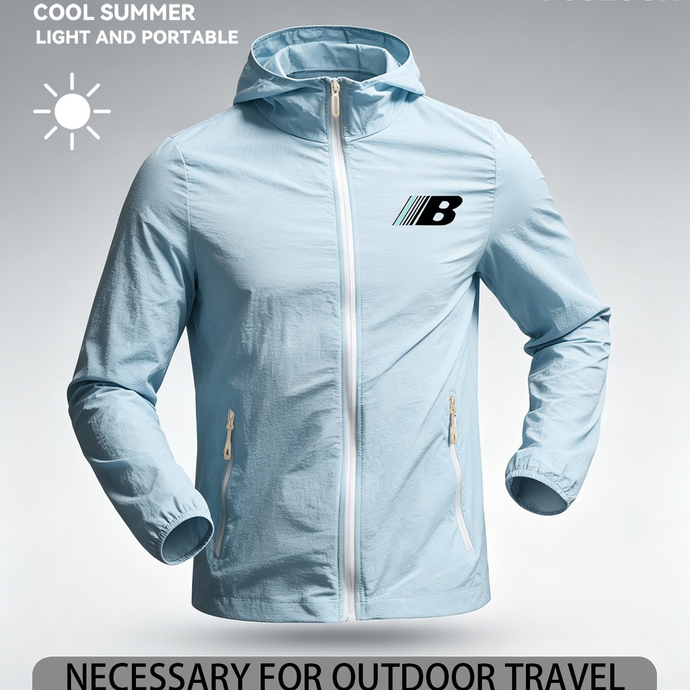 TEMU Ensemble d'été léger à capuche pour homme, style tendance et cool, imprimé lettre B, idéal pour les quotidiens, air, vêtement fin et respirant à