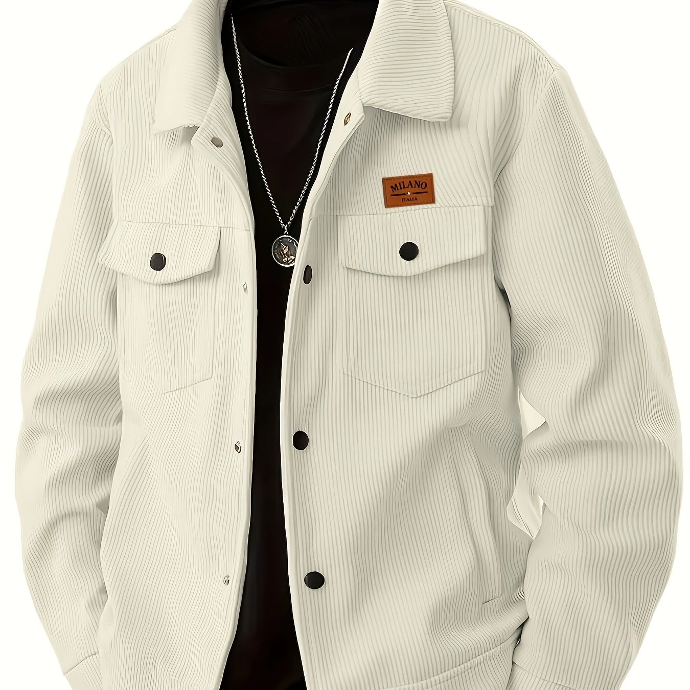 TEMU [ Obm] Lightweight Autumn Winter 's Casual Sports Top Functional Jacket Corduroy Lapel Jacket Cargo Jacket Casual Loose Multi-pocket Retro