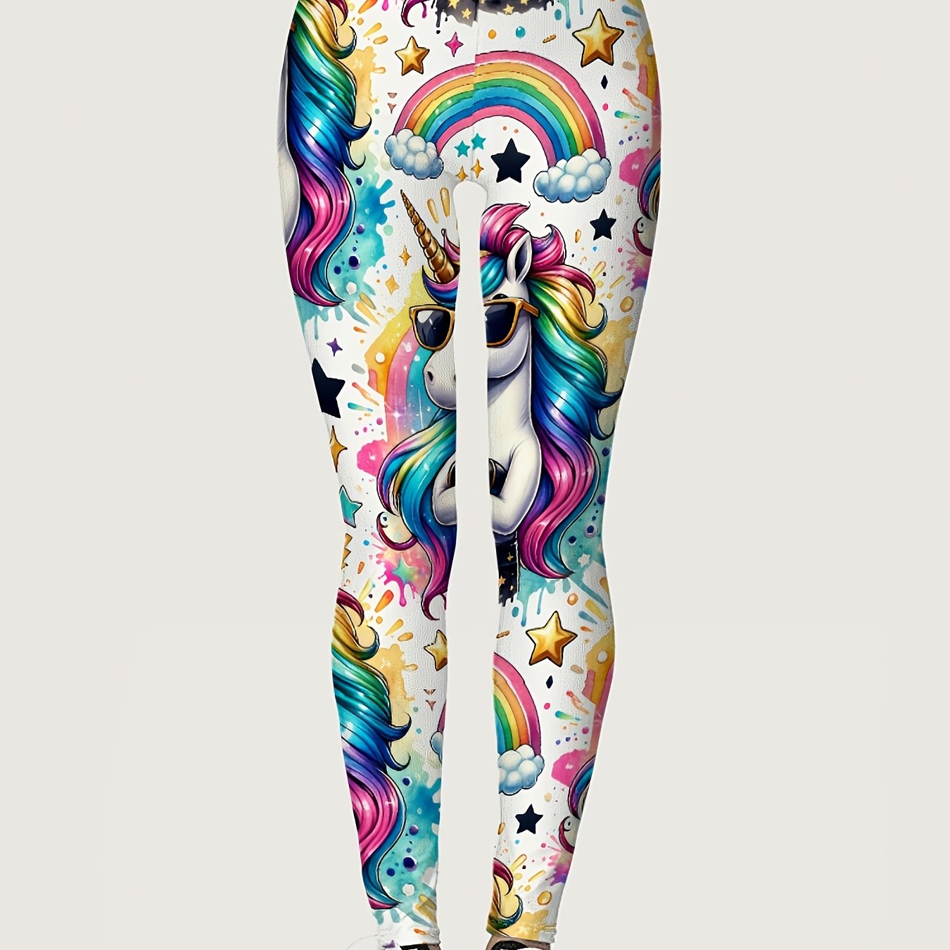 TEMU Women's Printed Leggings - High-quality, , Comfortable With Patterns
