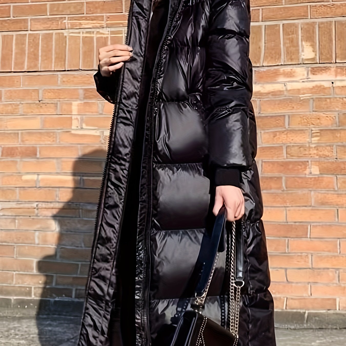 Image of Thick Padded Hooded Long Winter Coat, New Winter Padded Coat For Women, Over-the-knee Padded Coat Jacket