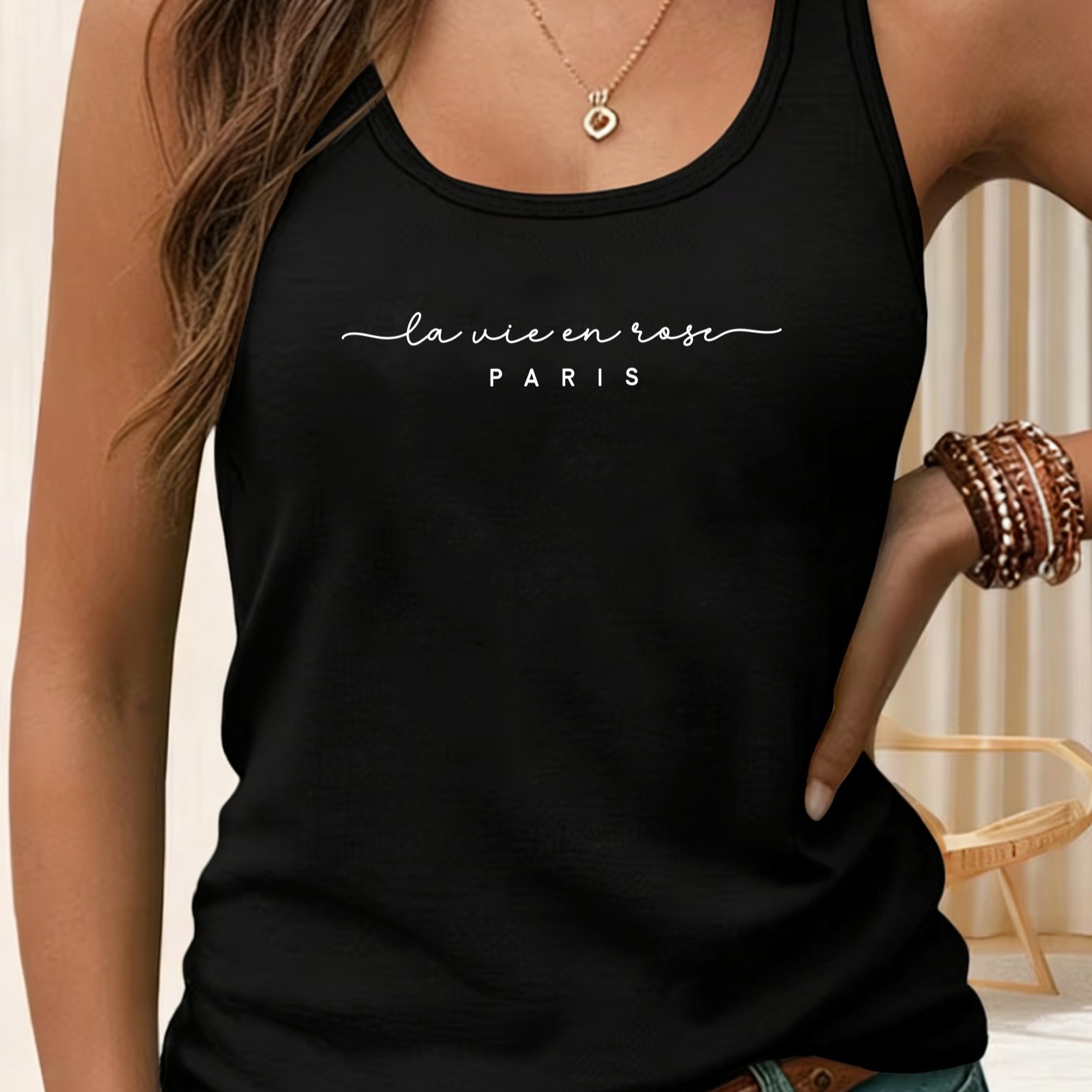 TEMU Y2k 001 Women's Sleeveless Tank Top, Casual Fashion, Women's Spring/summer Leisure Sportswear S, M, L, Xl, Xxl 5325