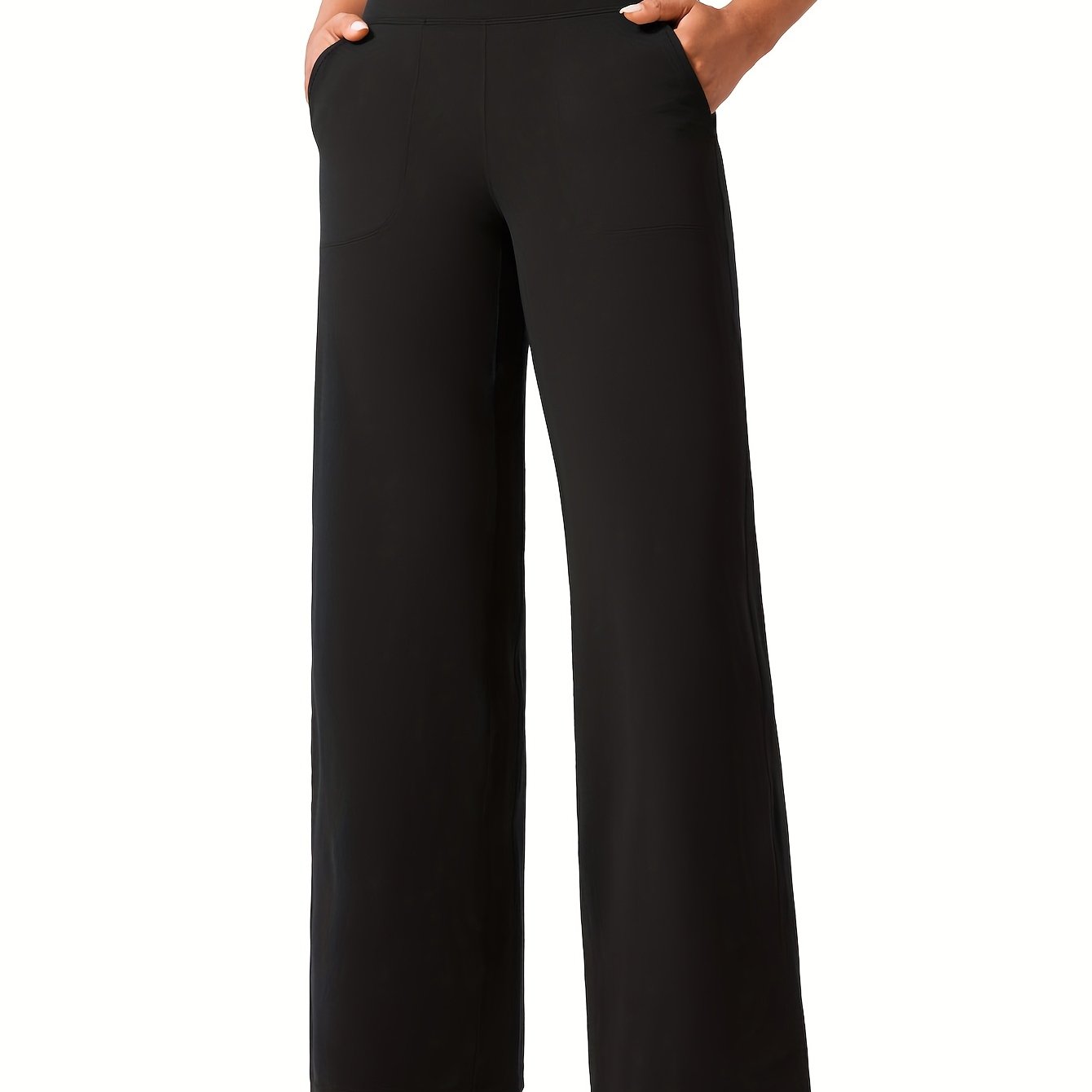 E-shop Plus Size - Plus Size - Plus Size Damen Schlaghose mit weiten Beinen und , hochtaillierte elastische Freizeithose, Damen Straight-Leg Hose,