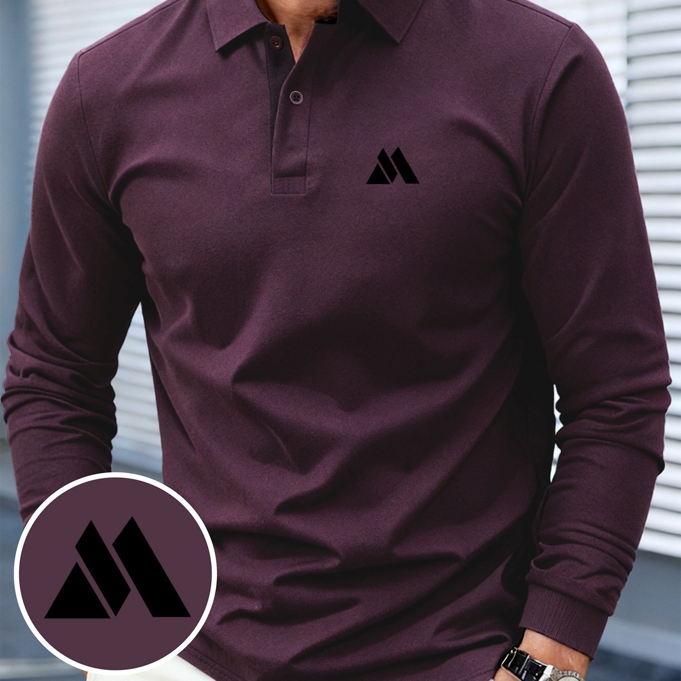 TEMU Men's High-end Shirt With Simple Geometric Print Design, Versatile And Easy To Match, Machine Washable Comfortable Fabric, Mature And Business