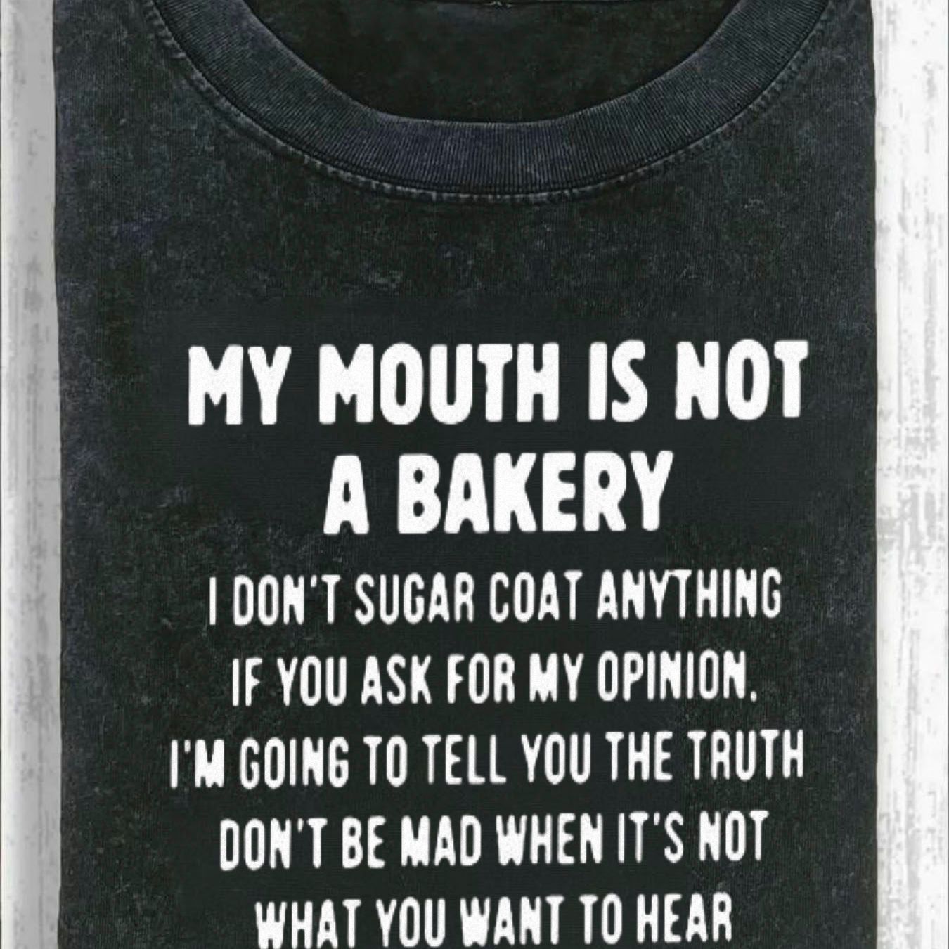 TEMU 100% Cotton Men's Women's Unisex Crew Neck T - Shirt, Casual With Text ' Is Not A Bakery' And Truth - Message, Comfortable And Breathable Casual