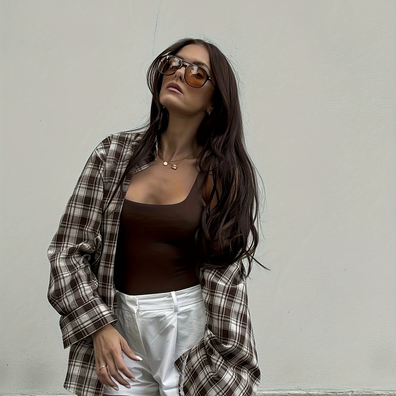 Women's Button-front Shirt Collar Long Sleeve Button- Blouse - Classic Button-up Shirt For Casual & Smart-casual Wear, Versatile Top (no Chest Pad)