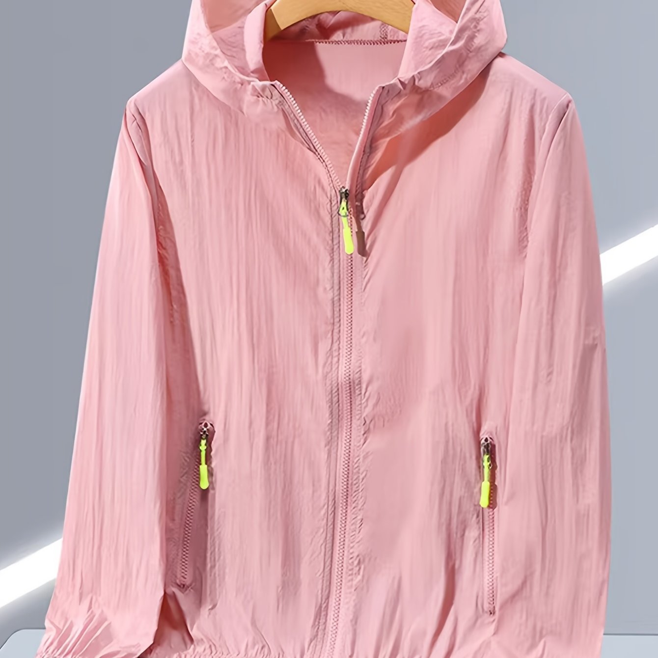 TEMU Lightweight Thin Jacket Top For Women, Hooded Casual Outerwear, Simple Zipper Cardigan For Daily Commuting, Loose Fit Versatile Long-sleeve Top,