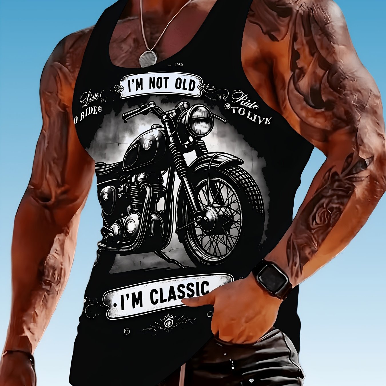 TEMU Men's Summer Loose Casual Sleeveless Vest Top, Plus Size