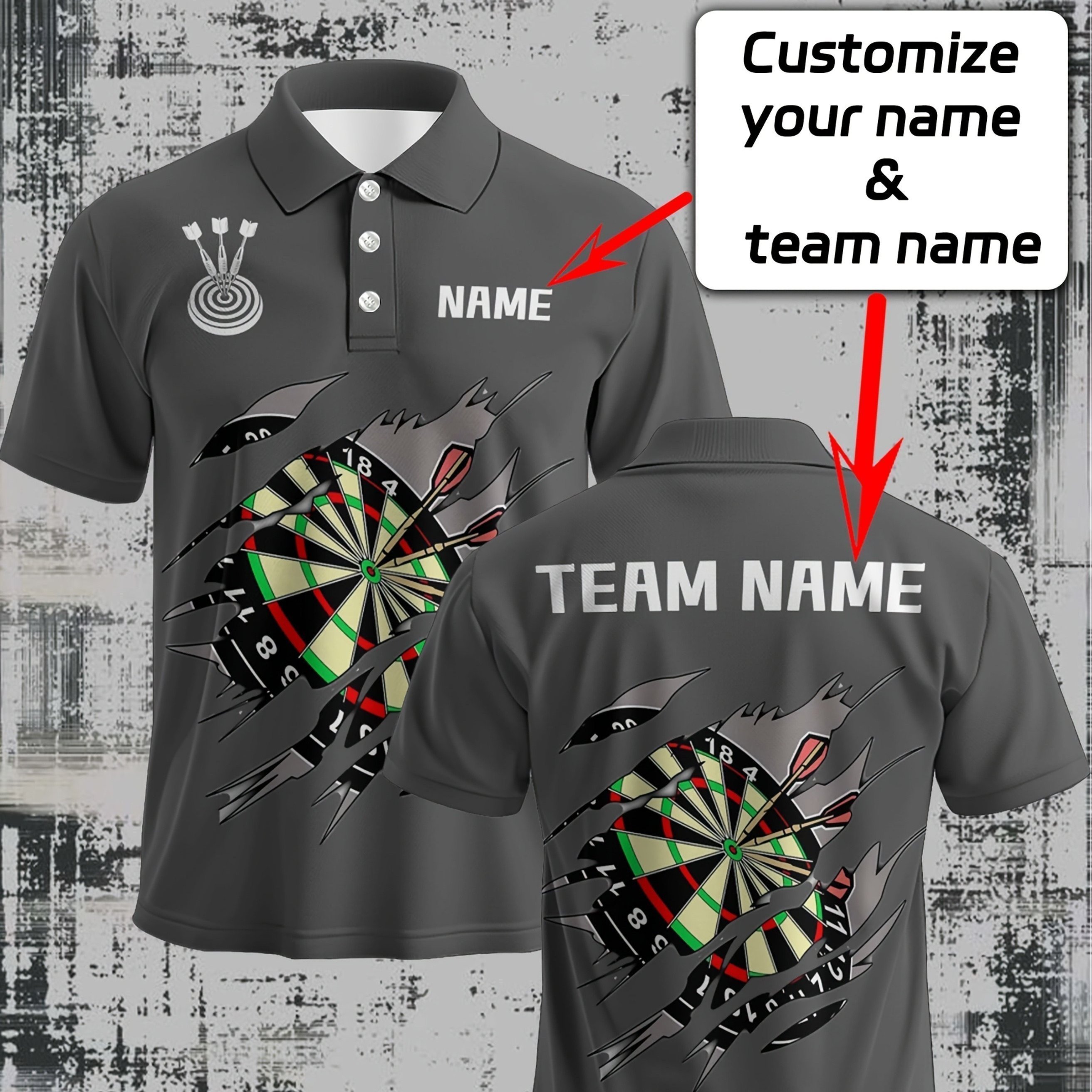 TEMU Custom Men's Shirts, Tailored Men's Shirts, And Custom Dart Club Shirts - Personalized With Names And Team Logos, Made From Breathable Quick-dry