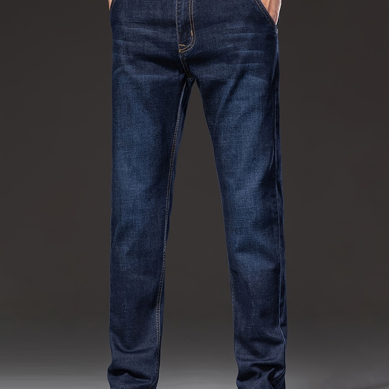 TEMU Men's Business Formal Pants, Straight-leg Jeans, Navy Style 2026, Stretch Jeans, Slim-fit Jeans, Comfortable Stretch Jeans, Men's Jeans, Men's