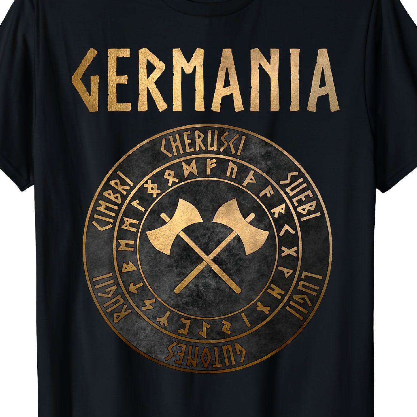 Men' Vintage T-shirt - Germanic Graphic Tee With Ancient, Regular Neck Short Sleeve Shirt Suitable For Casual Wear, Gym & Historical Themed Outfits