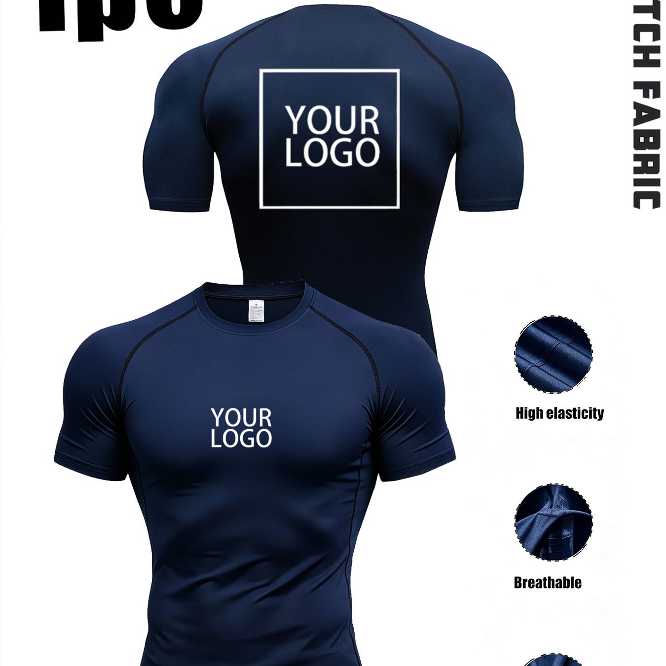 TEMU [compression Wear] Summer 's Compression Shirt, Custom Logo Breathable And Absorbent