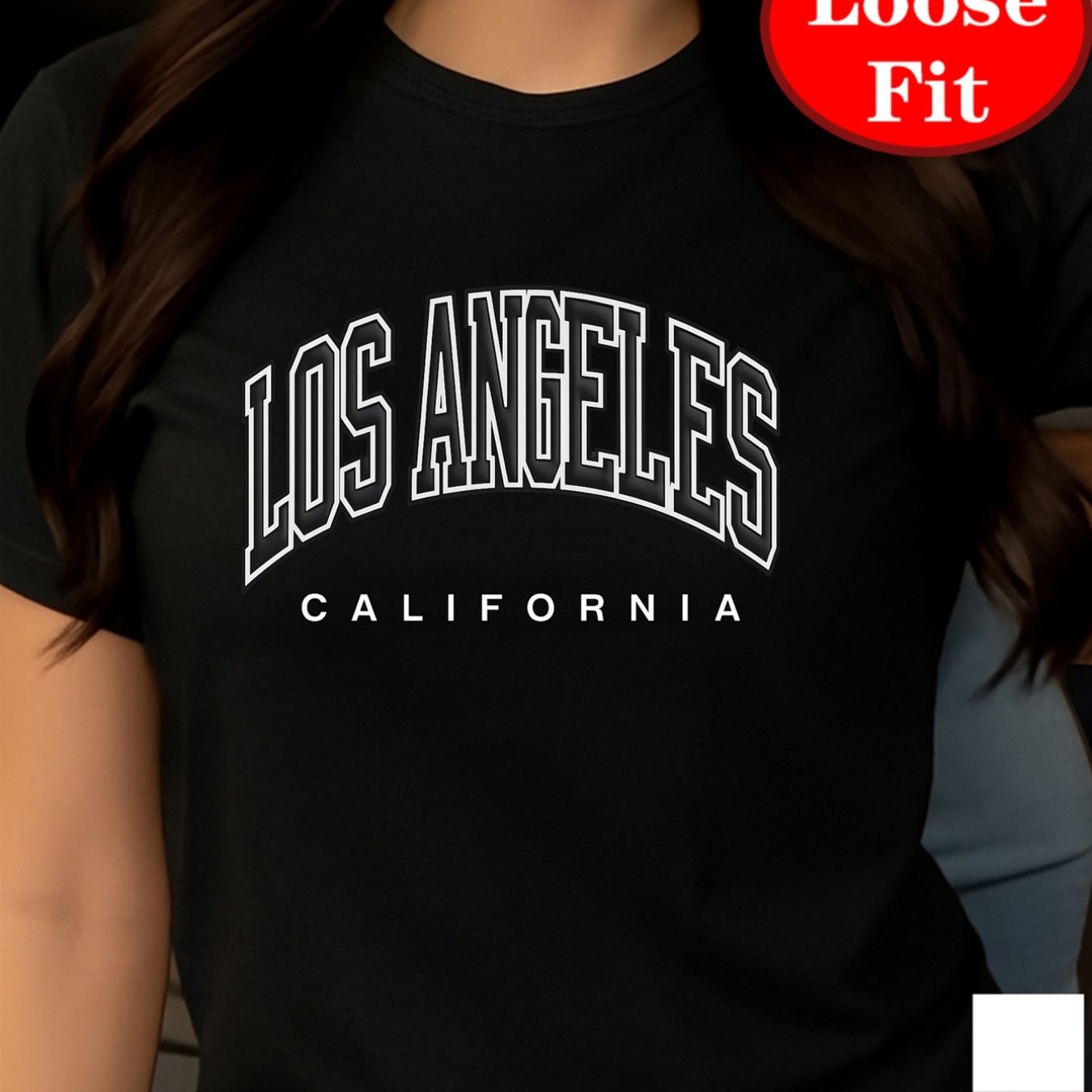 TEMU Los Angeles, California Printed, Short-sleeve Crew Neck T-shirt, Casual Top For Spring And Summer, Plus Size Women's Clothing