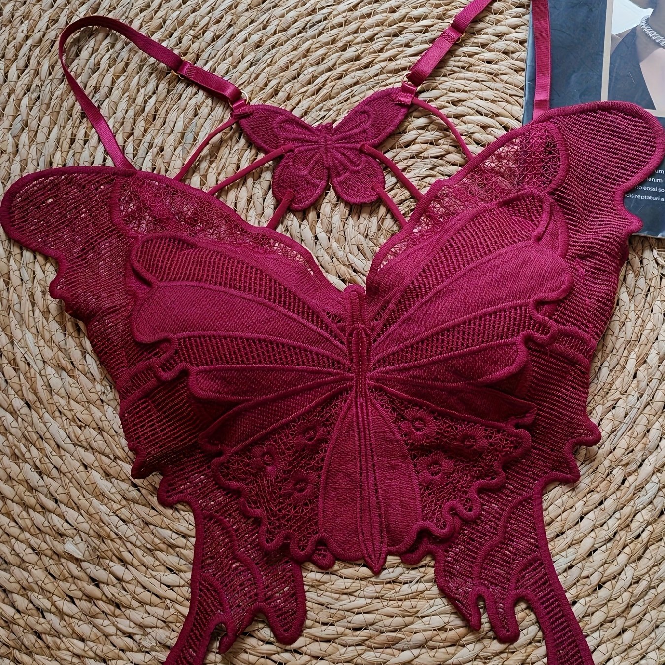E-shop Sling Weste Damen Spitze Schmetterling Reine Begierde durchlochierter Spice Schöne Rücken Unterwäsche Zusammengefasst Innen und Außen zum Tragen