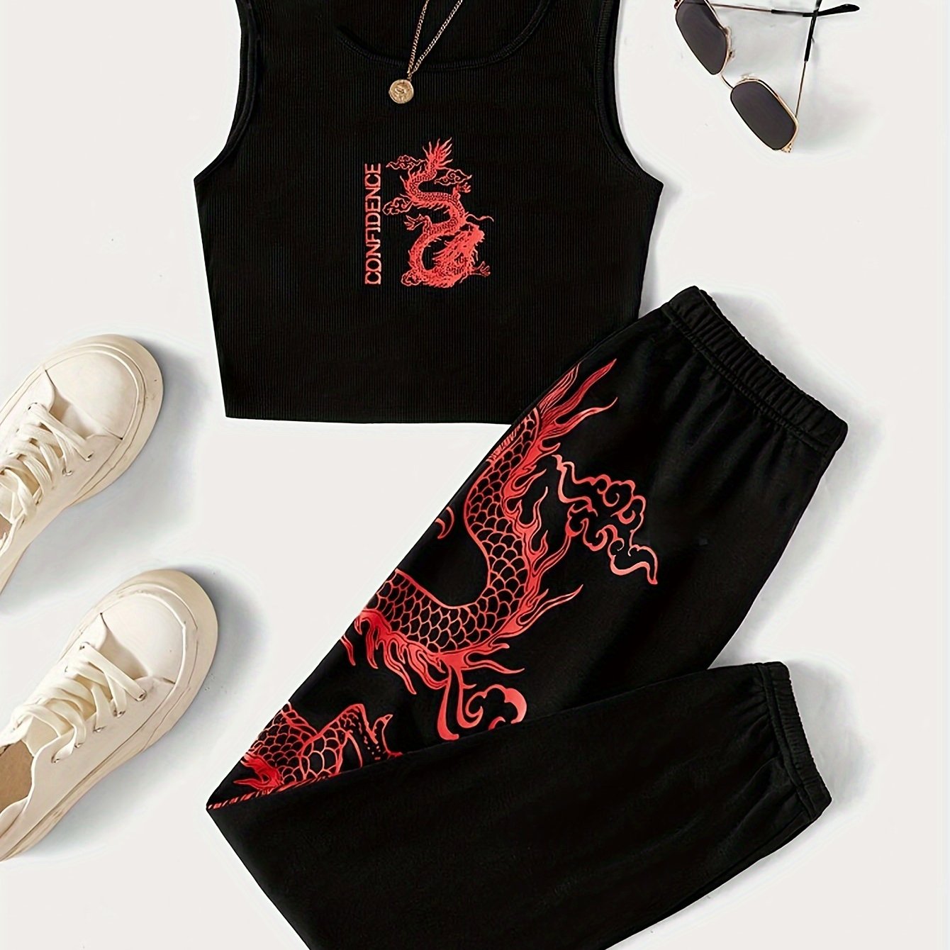 Summer New 2pcs Printed Casual Women's Set