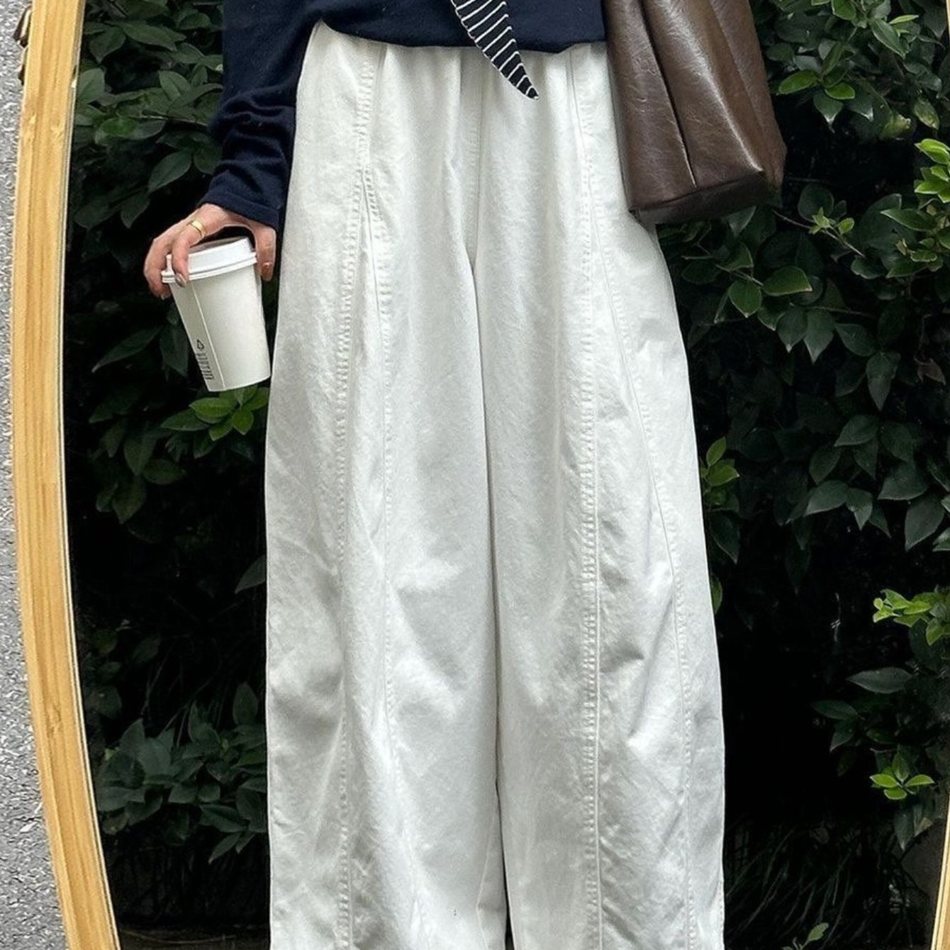TEMU レディース ドワイドレッグパンツ - お腹出て見えないバルーン丈 足首丈 デート・通勤・普段着に 軽量 ルーズフィット 無地 洗濯機洗い可 春夏秋パンツ