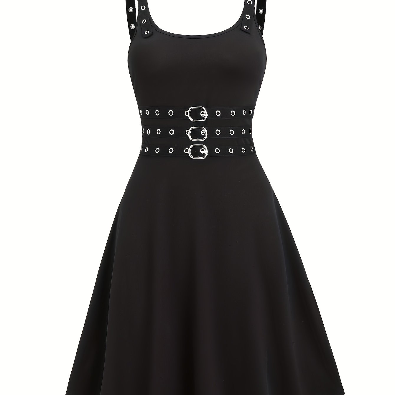 Plus Size - Plus Size - Plus Size Targeted Development Casual Light Gothic Style Eyelet Gothic Shoulder Strap Dress