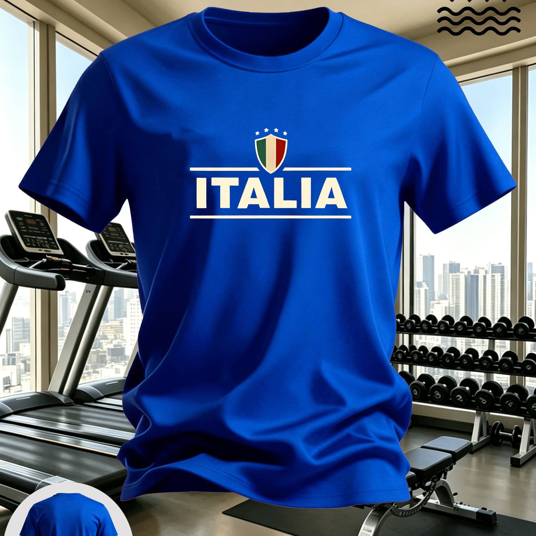 TEMU Men's T-shirt, Italian Shield Emblem And Italia Letter Print, Couple Gift Style, Casual , Versatile Loose Fit, Options
