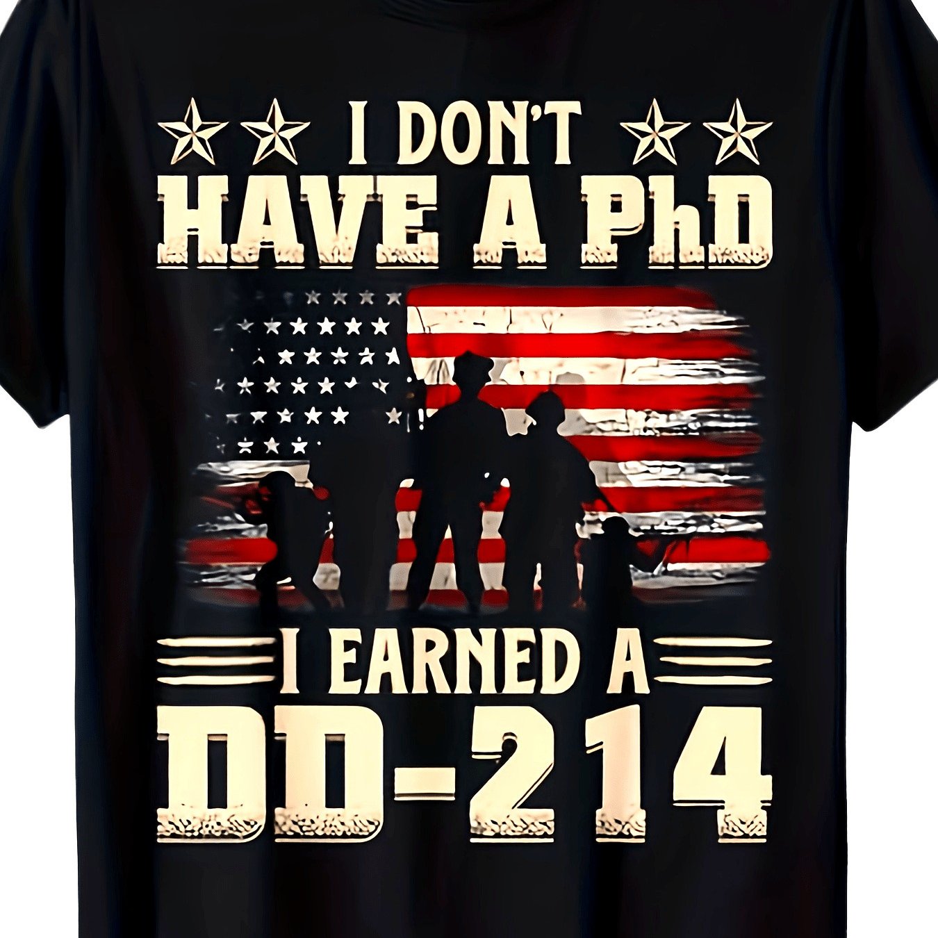 TEMU Dd214 Retro Cheongsam T-shirt 't Have A Phd I A Dd214 Vintage Cheongsam American T-shirt Y2k Street Retro, Seasonal Casual Trend, Round Neck,