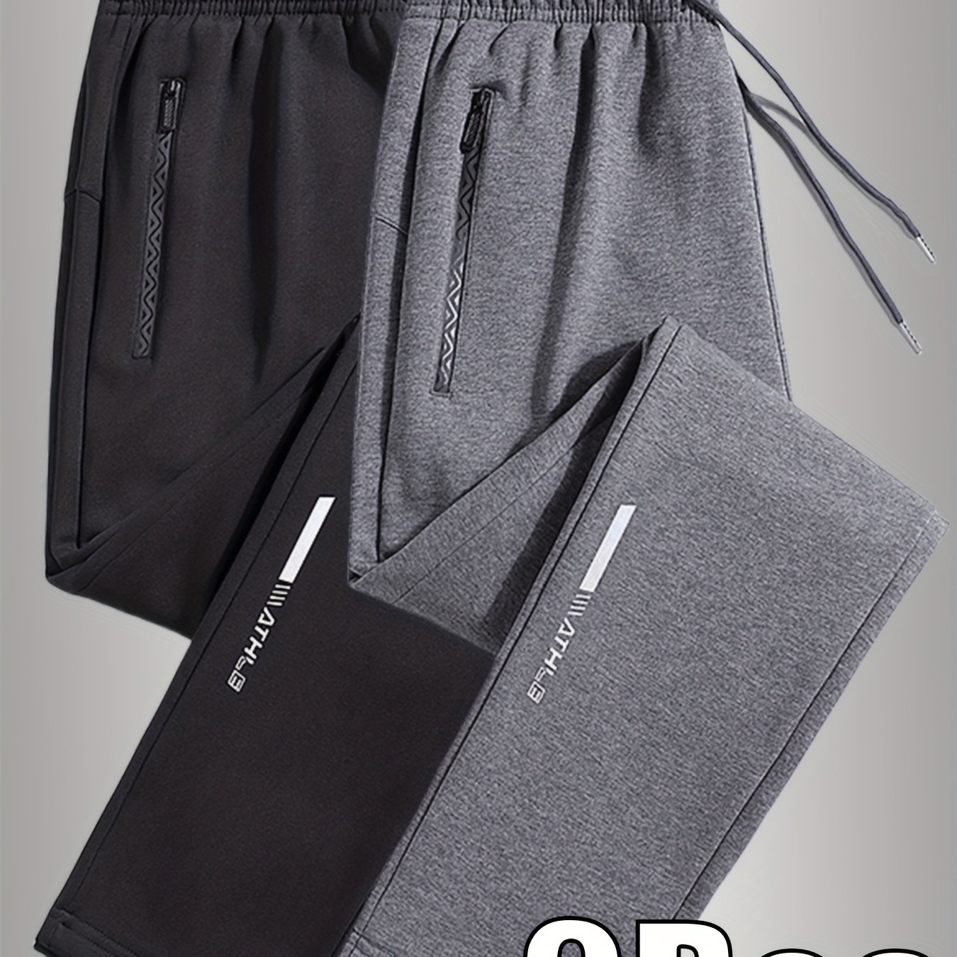 TEMU 2pcs Men's Drawstring Sweatpants For Spring And Summer, Casual Loose Fit Jogger Pants, Athletic Harem Pants