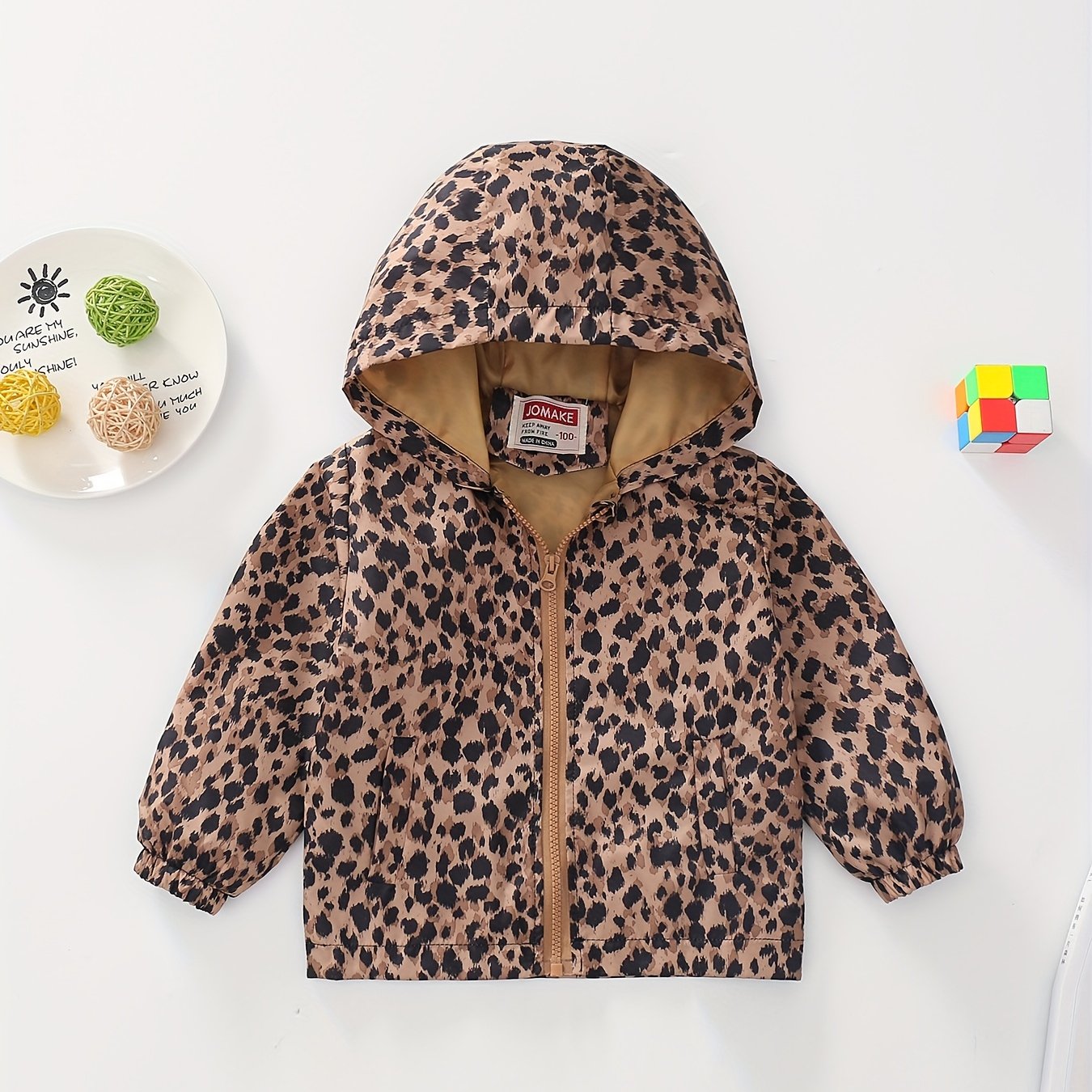 Image of New Cartoon-print Colorful And Hooded Zip-up Windbreaker Jacket With Slant Pockets For Girls