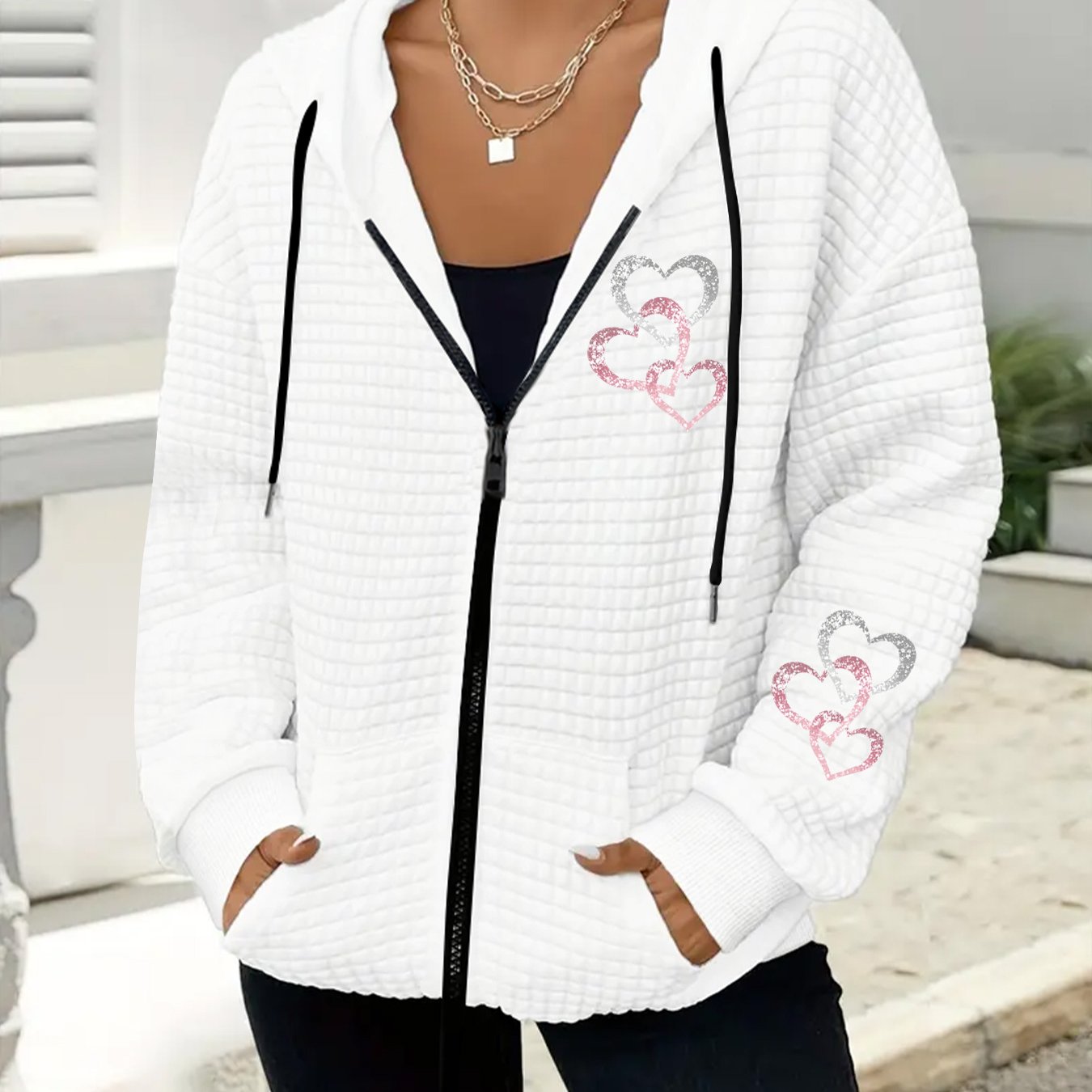TEMU Grande Taille - Grande Taille - Veste à Capuche et Hoodie pour Femmes de Grande Taille, Manteau Sweat à Capuche en Élégant pour Femmes de Grande