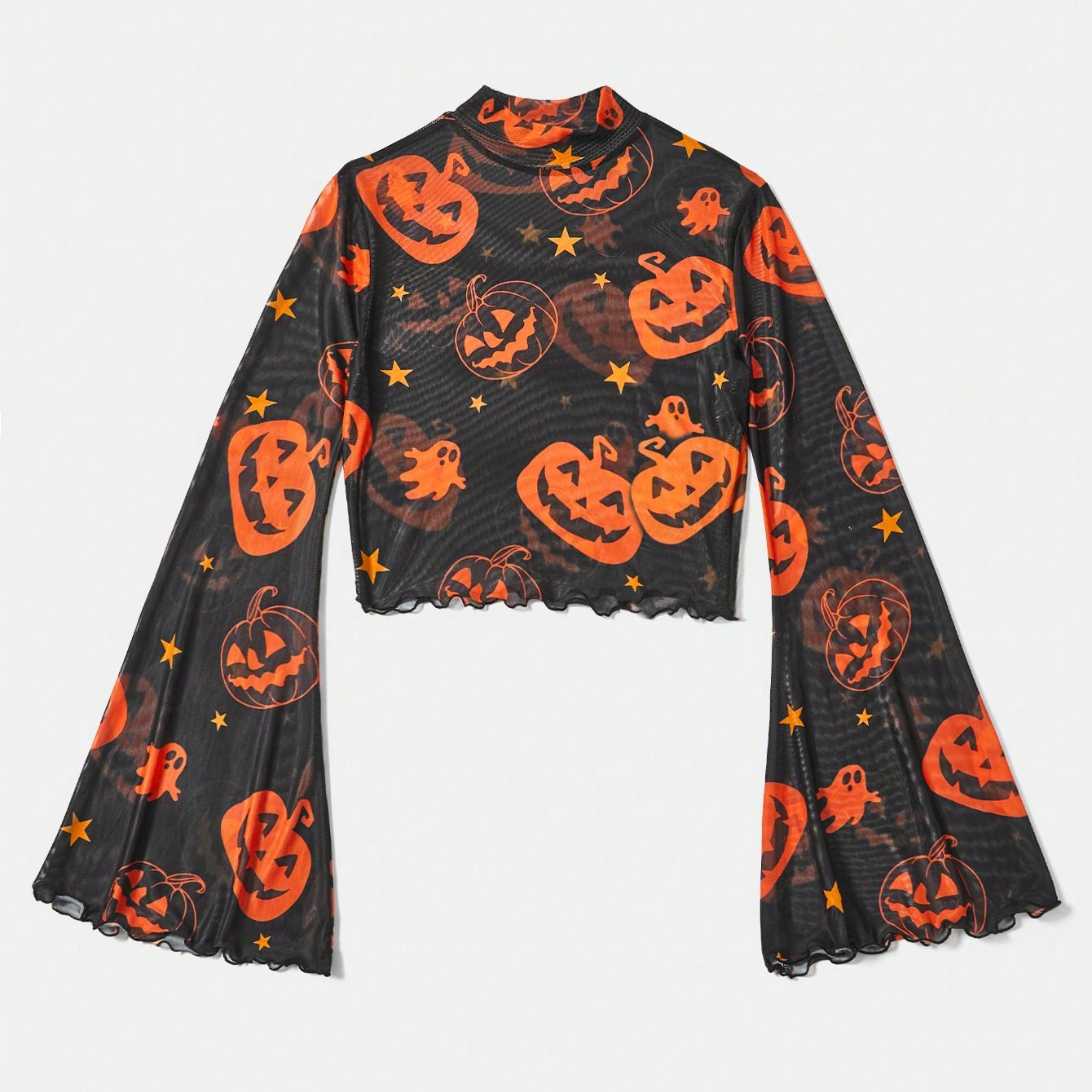 TEMU Trendy New European And Halloween Pumpkin Pattern T-shirt