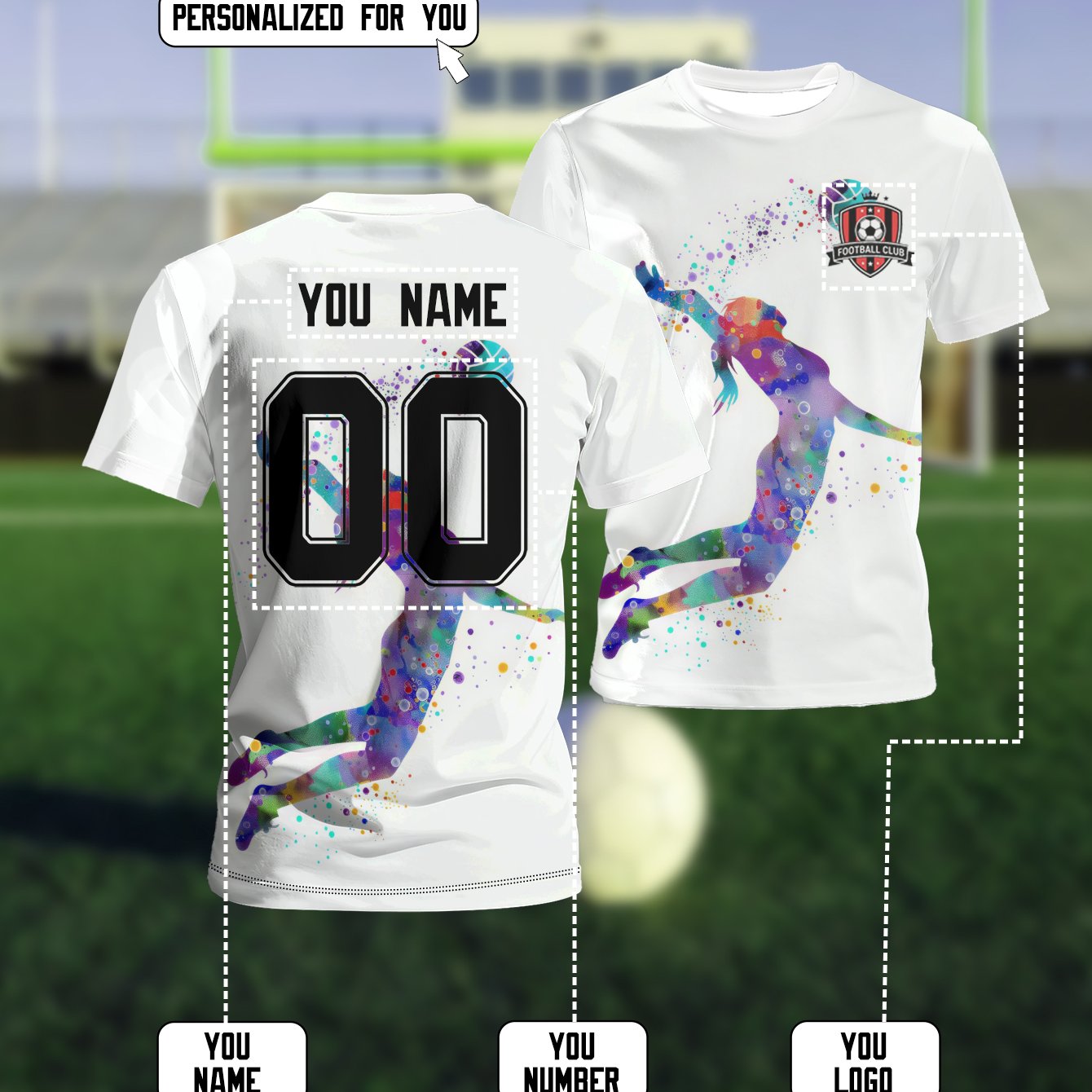 TEMU Camiseta Personalizada de Manga Corta para Fútbol, Baloncesto, Bádminton y Voleibol, con Diseños y Textos Impresos en el y la Espalda. El Diseño