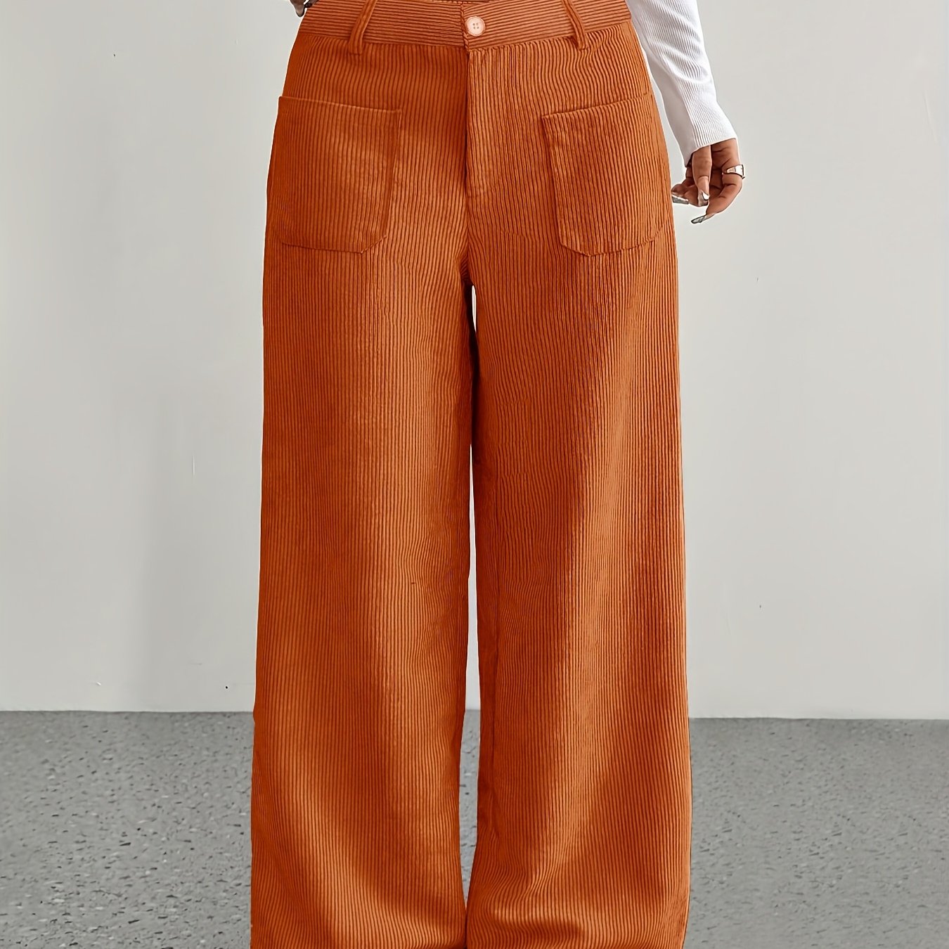 TEMU Women's High-waisted Wide-leg Pants For Autumn And Winter