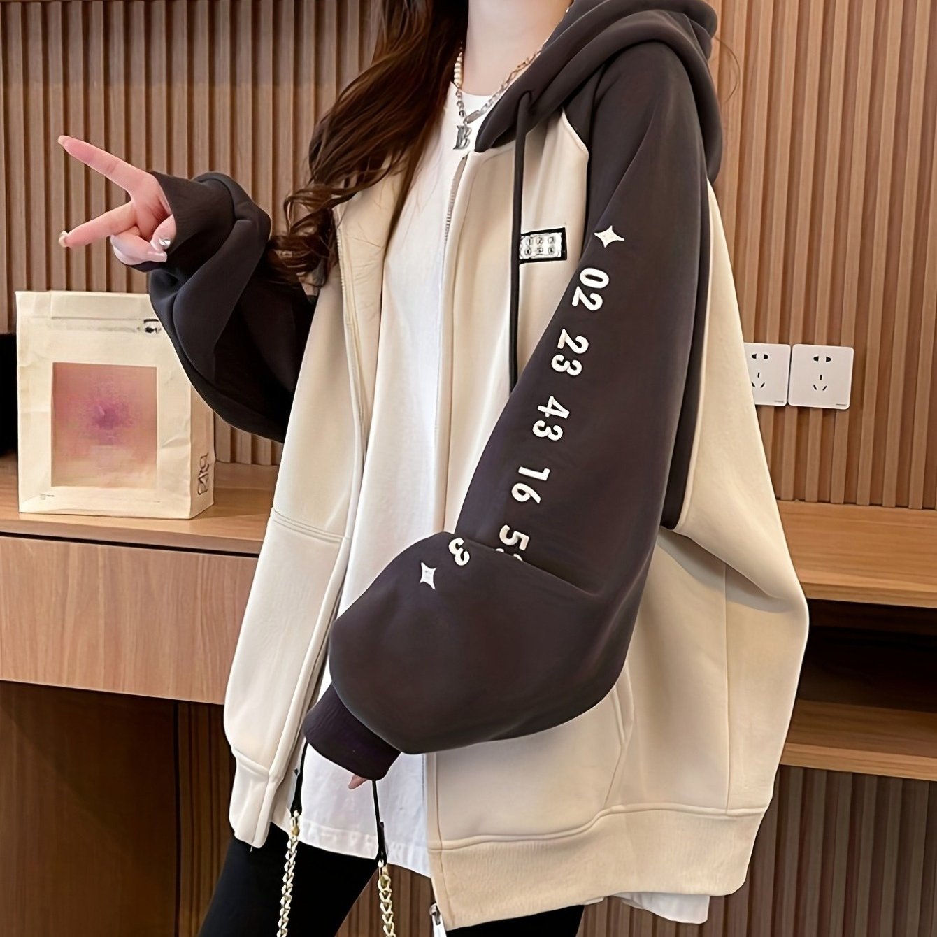 TEMU 【秋冬】レディース パーカー カジュアル 多用途 フード付きトップス スできるトレンド感 アウトドア、普段使い、旅行に最適 秋冬に