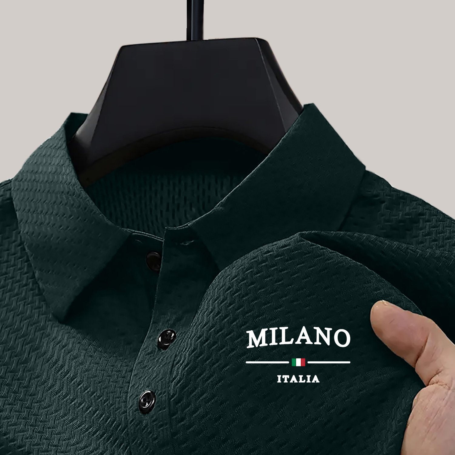 TEMU Pattern-printed Men' Essential Shirt With A Lapel Design, High-end And , Breathable And Comfortable, Trendy And Versatile. Henley Shirt