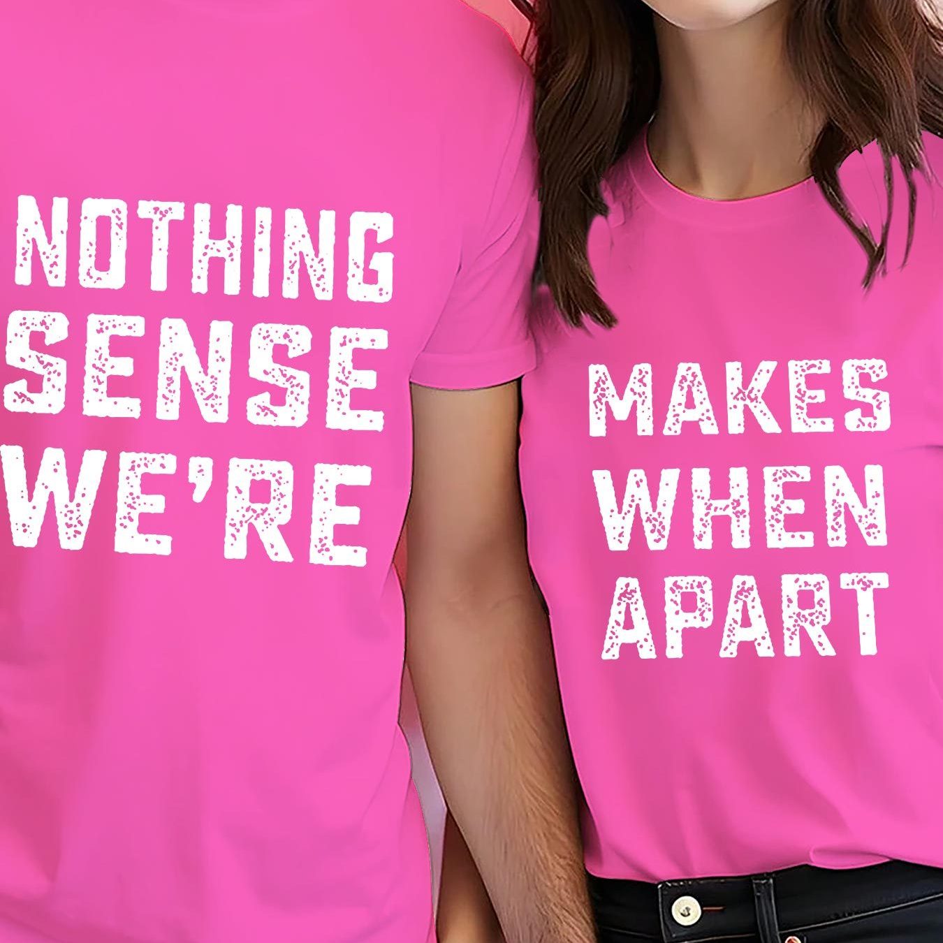 TEMU Unisex Couple's Printed Fashion Casual Comfortable Medium Stretch Round Neck Short Sleeve T-shirt, Trendy And Fashionable