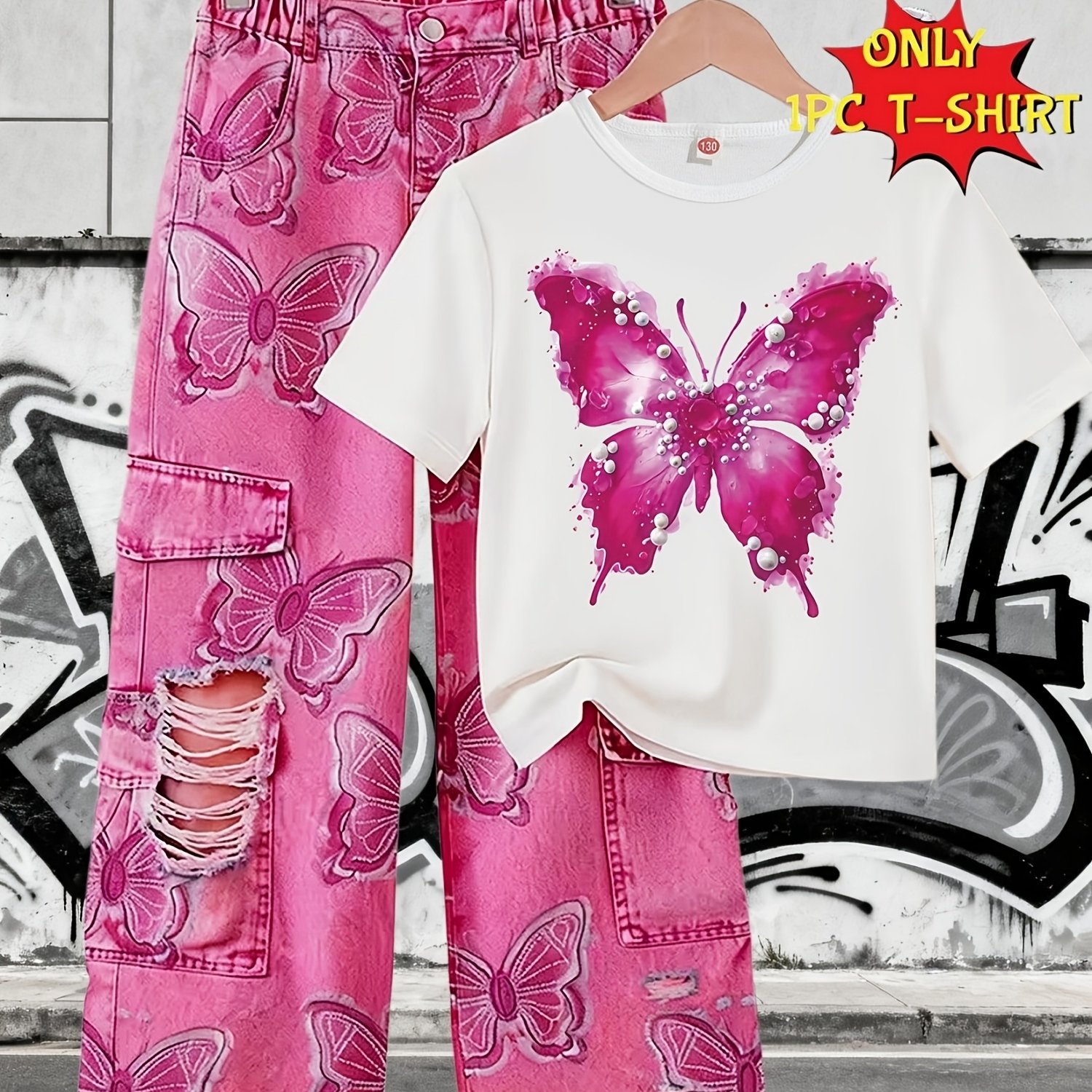 Image of A Pattern Designed High Quality Pure Cotton T Shirt Girls T Shirt Spring Summer Wear For Daily And School A Great Gift For Kids