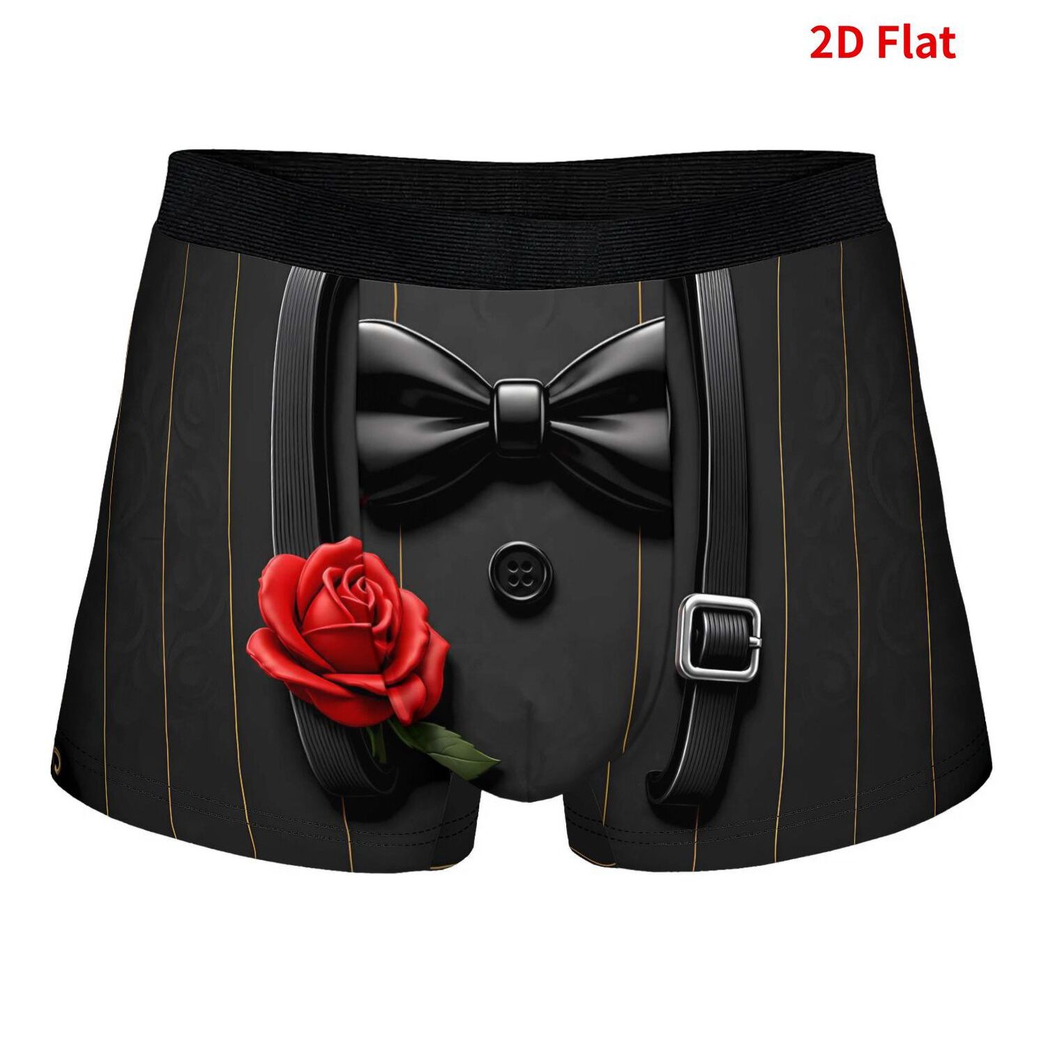 TEMU 2d Print Design Elegant Bow Rose Pattern Men's Underwear Comfortable Relaxed Fit