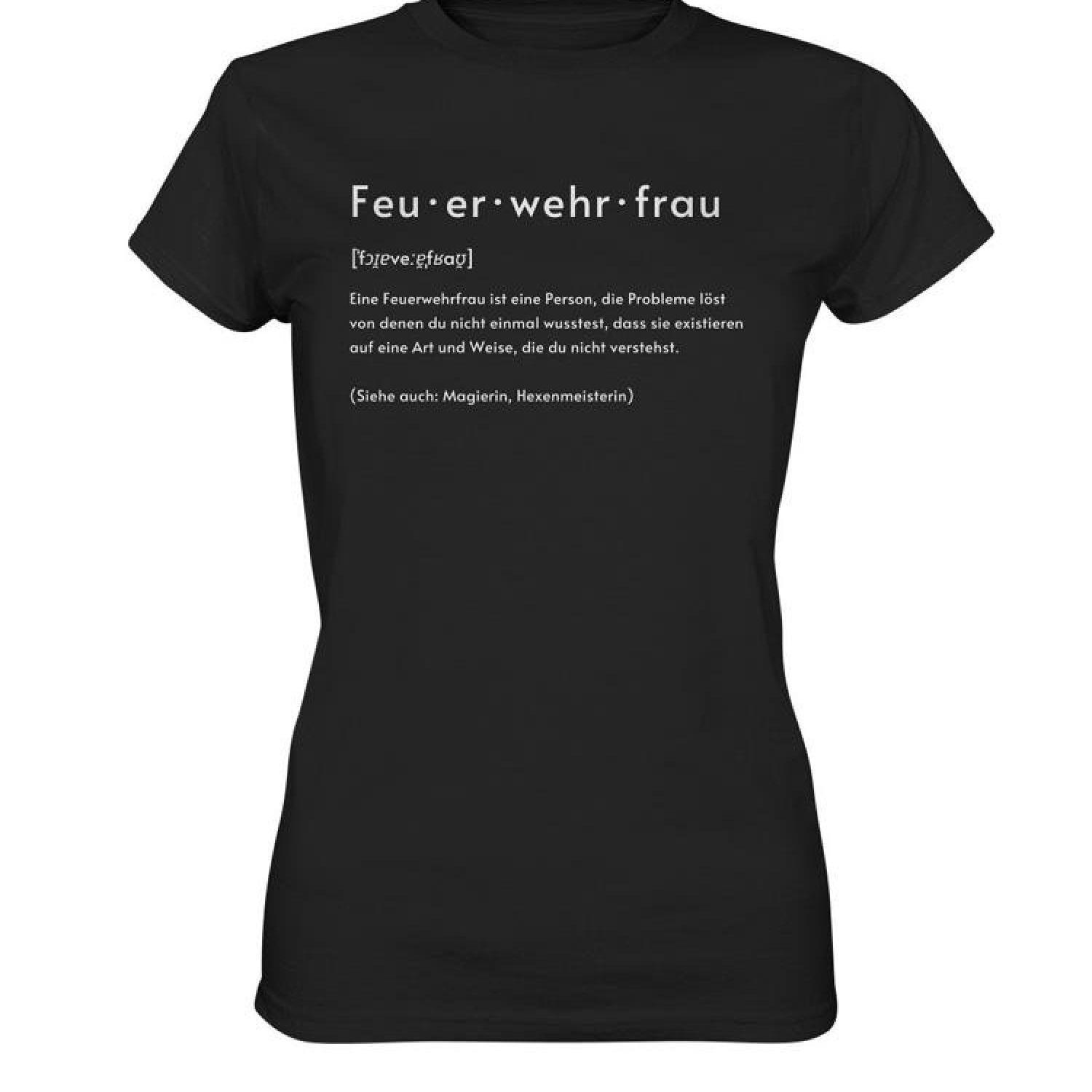 Premium T-shirt With The Definition Of A Firefighter And Phonetic Transcription For