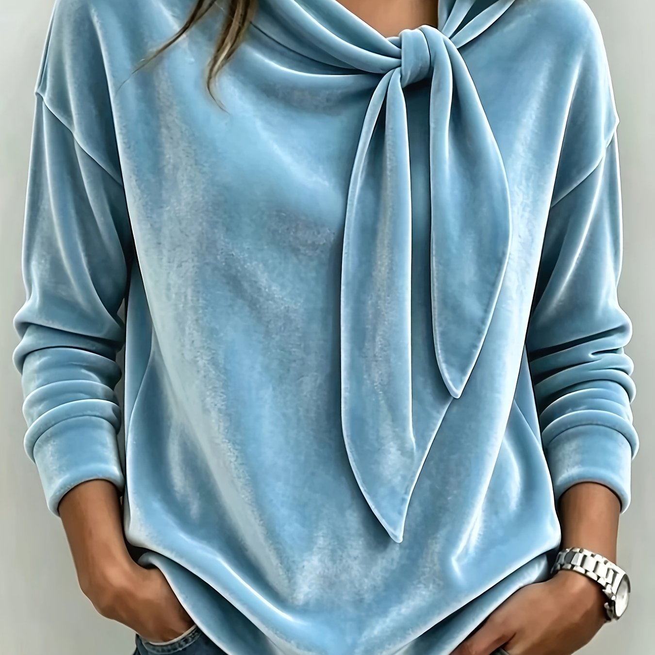 TEMU Women's Casual Elegant Twisted Fashion Sweatshirt Long Sleeve Turtleneck, Autumn/winter