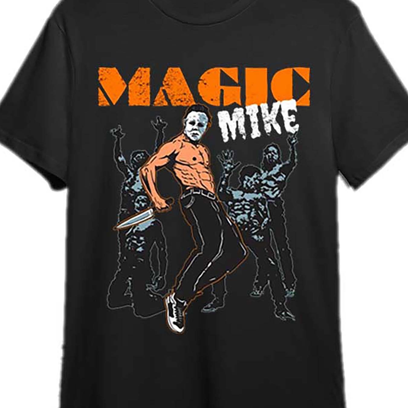 TEMU Magic Graphic T-shirt - Men’s Short Sleeve Cotton Tee With Design, Black Casual Summer Shirt For Horror Fans, Graphic Tee | Graphic Design |