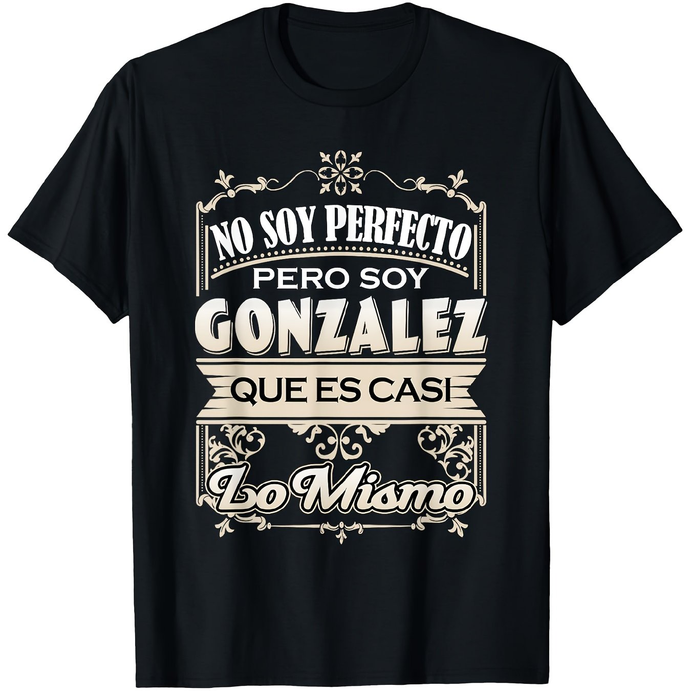 TEMU Camiseta Gráfica de Español para Hombres " Pero Soy " - Diseño con Apellido en , Estampado y , 100% Ajuste Regular Manga Corta Ropa Casual