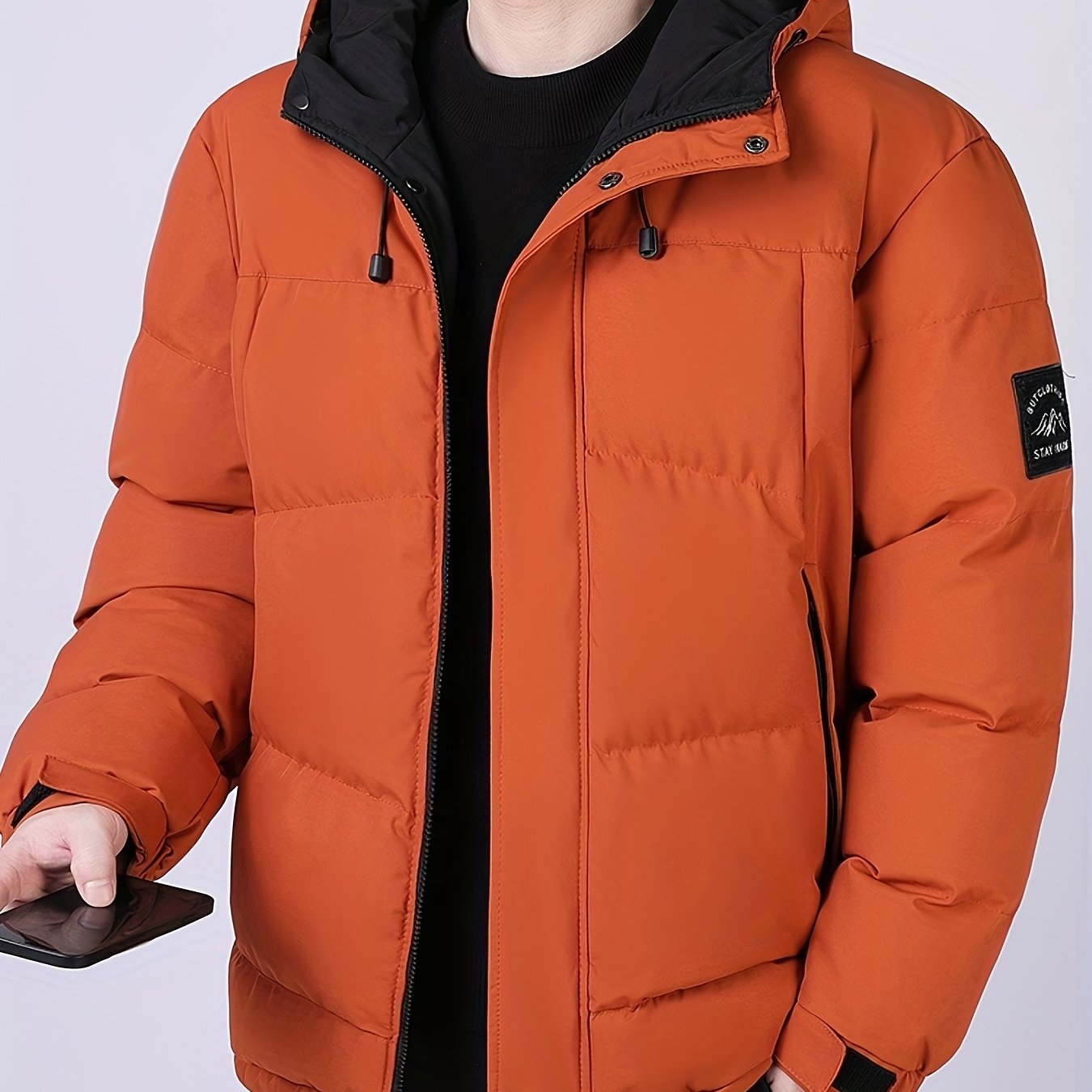 TEMU Hooded Padded Coat, A Trendy, Versatile, Fashionable, Comfortable, And Warm Padded Outerwear For Men, Suitable For Autumn And Winter. Ideal For